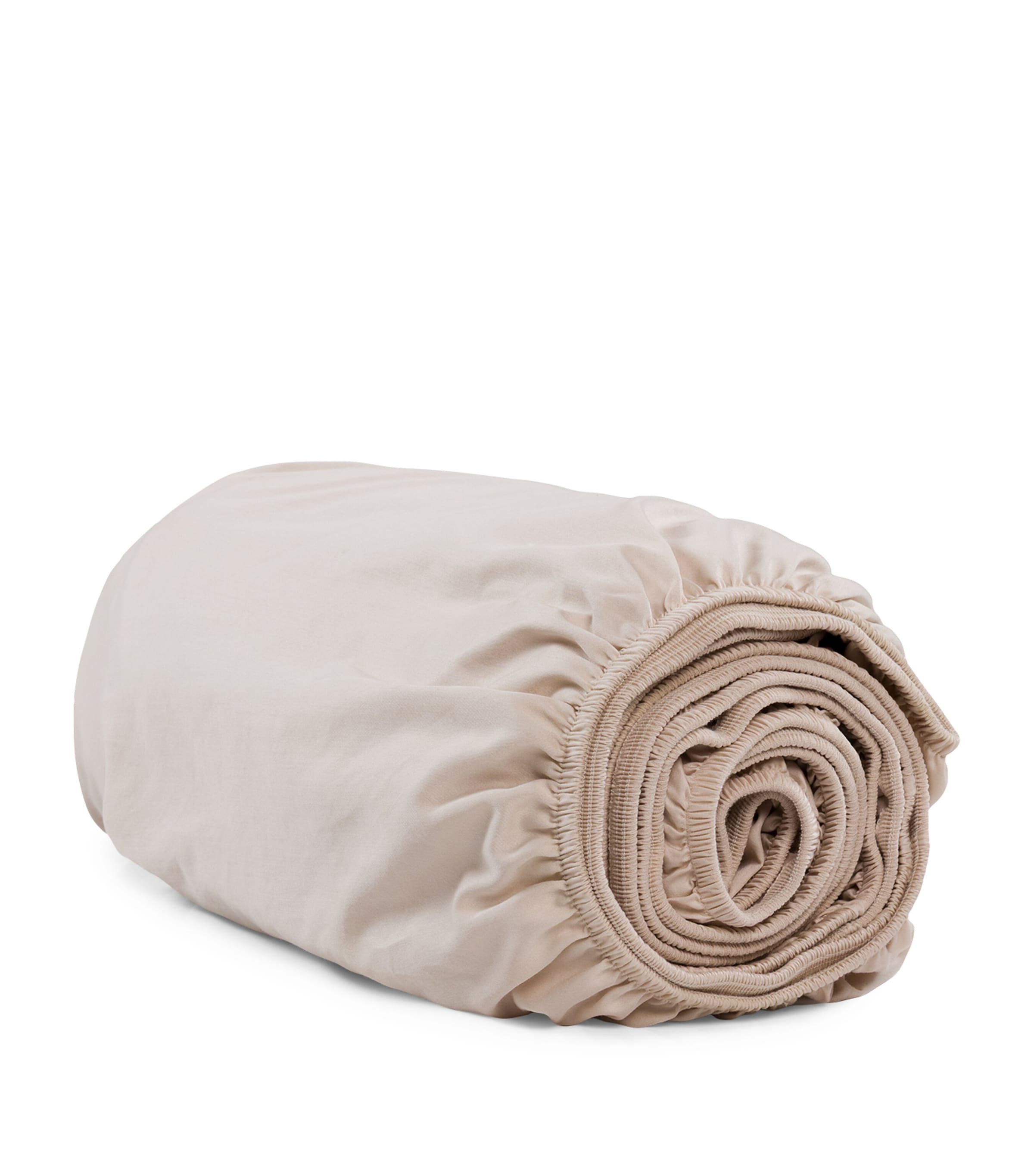 Hamam Organic Cotton Sateen Core King Fitted Sheet (160cm x 200cm) Bone