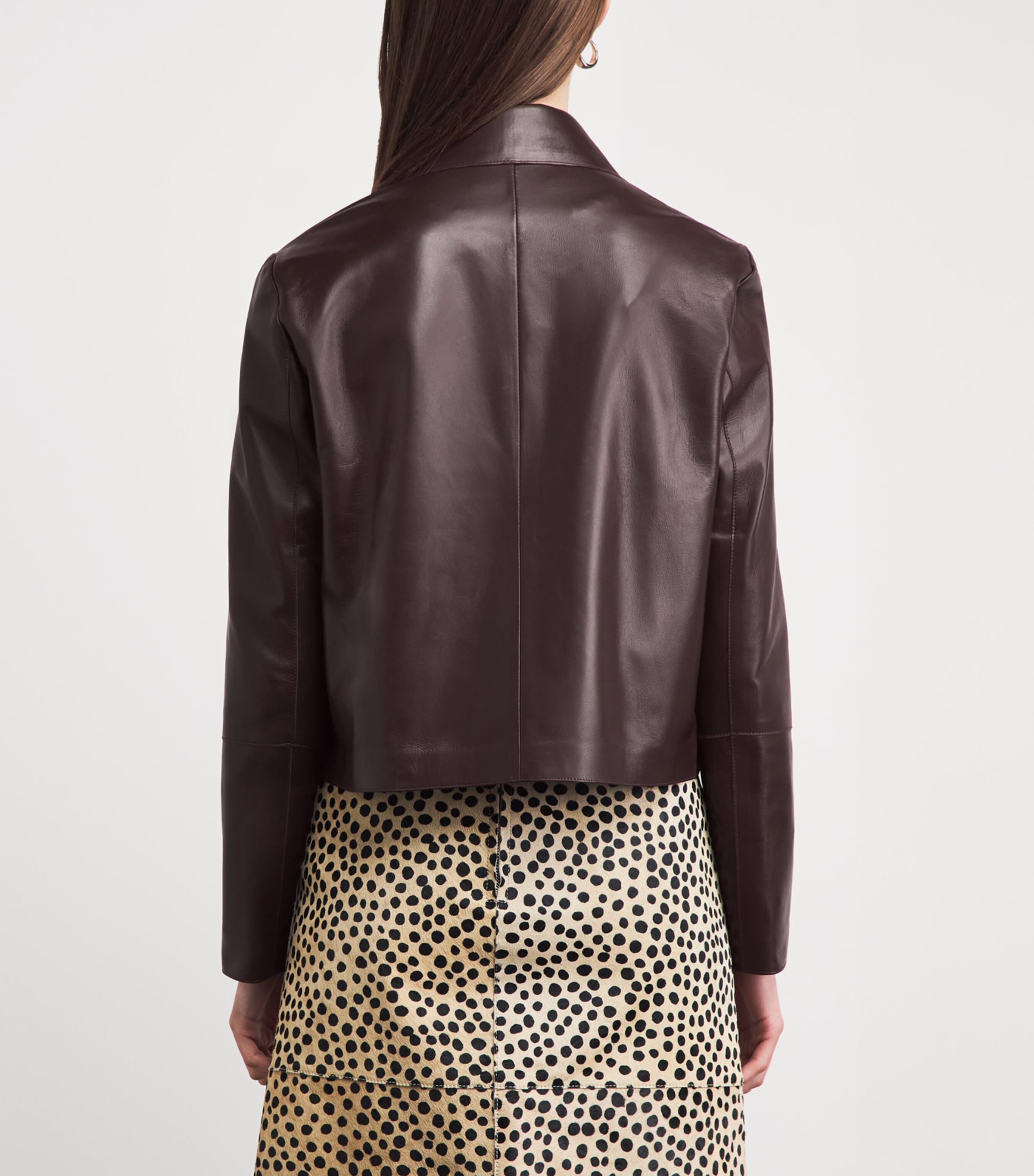 Arma Womens Kaylee Leather Jacket Marrone Image 5