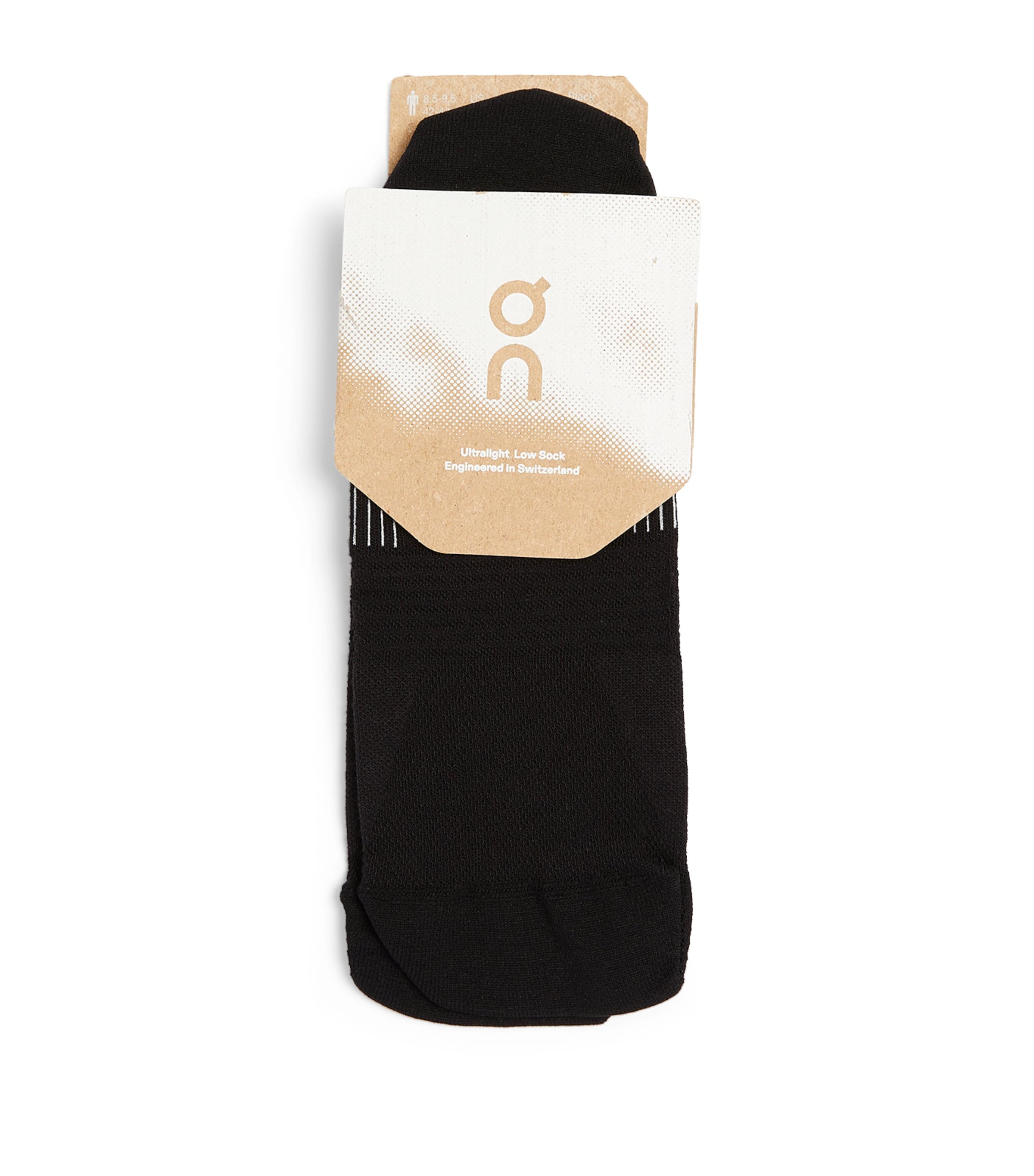 On Mens Ultralight Low Socks Black | White Image 1