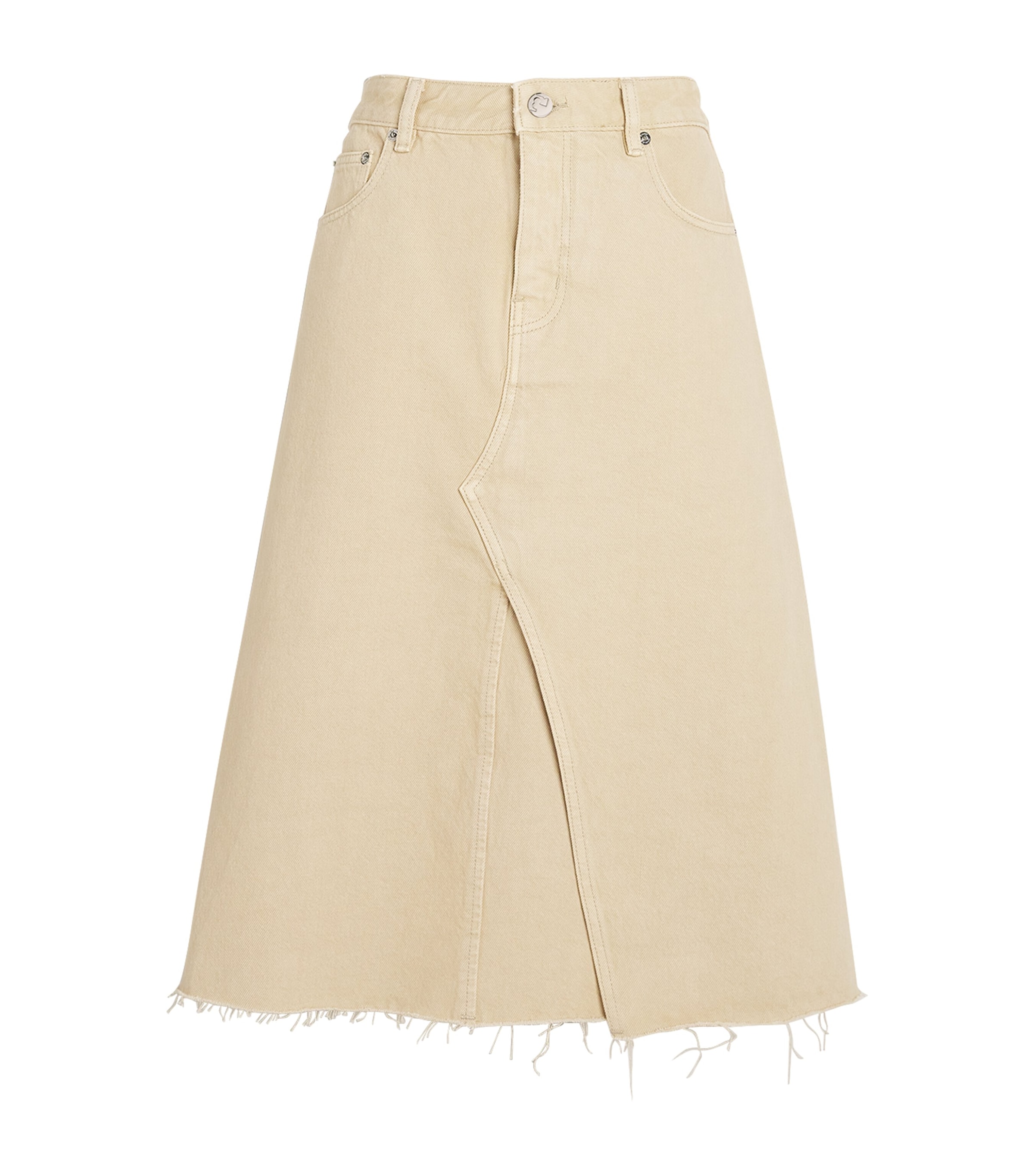 TORY BURCH DECONSTRUCTED DENIM MIDI SKIRT 