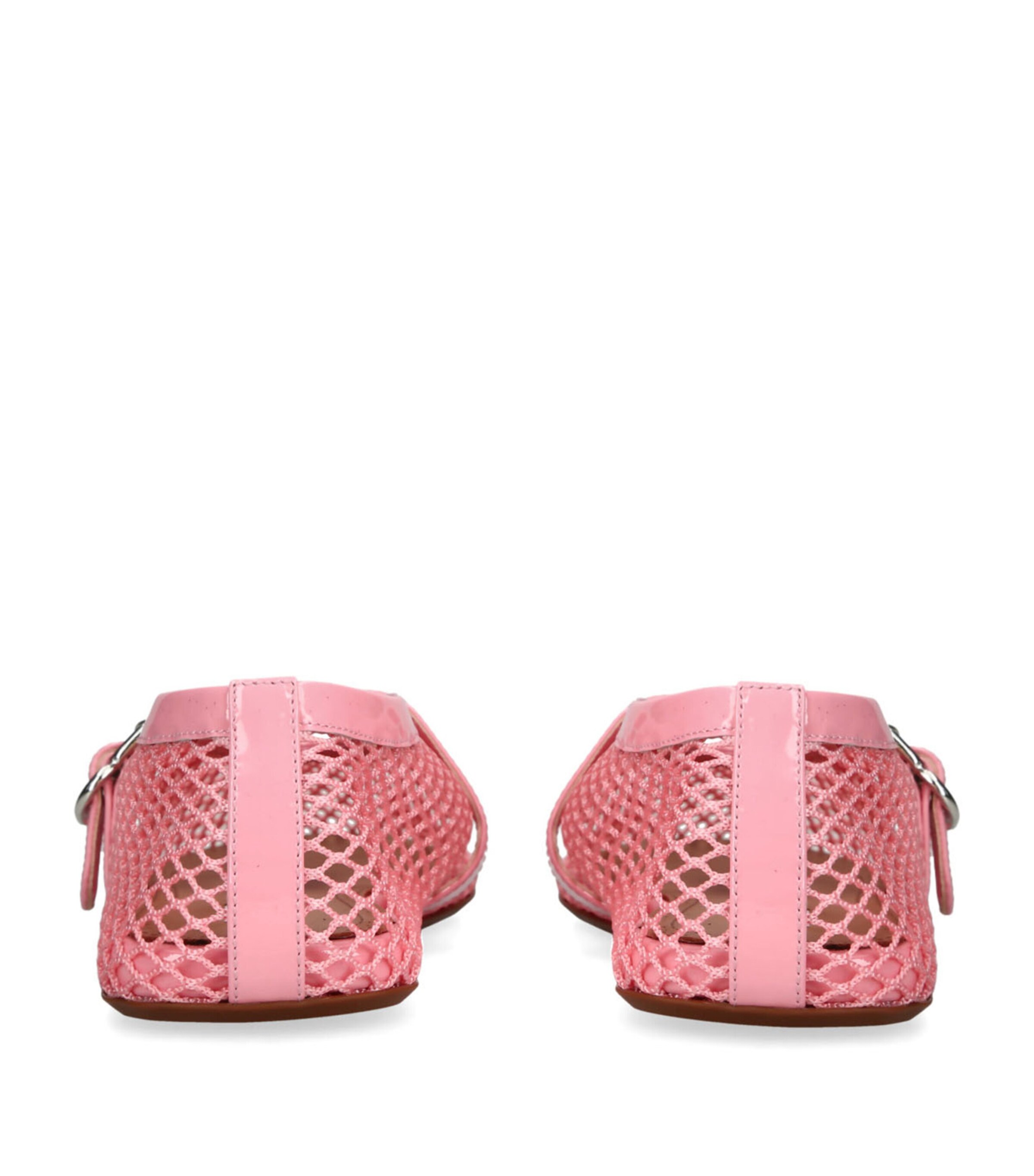 Alaïa Leather Mesh Ballet Flats Pink Image 2