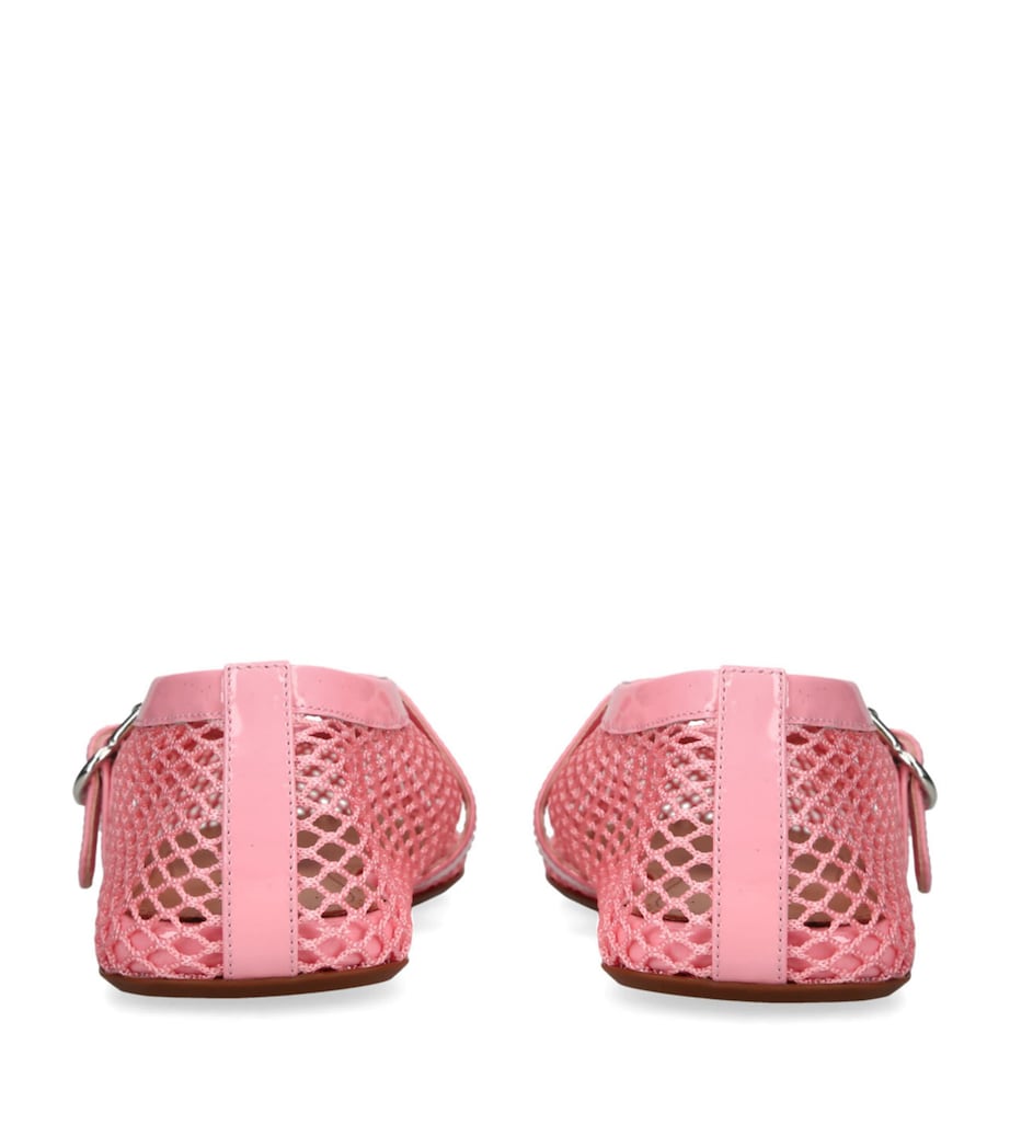 Alaïa Leather Mesh Ballet Flats Pink Image 2