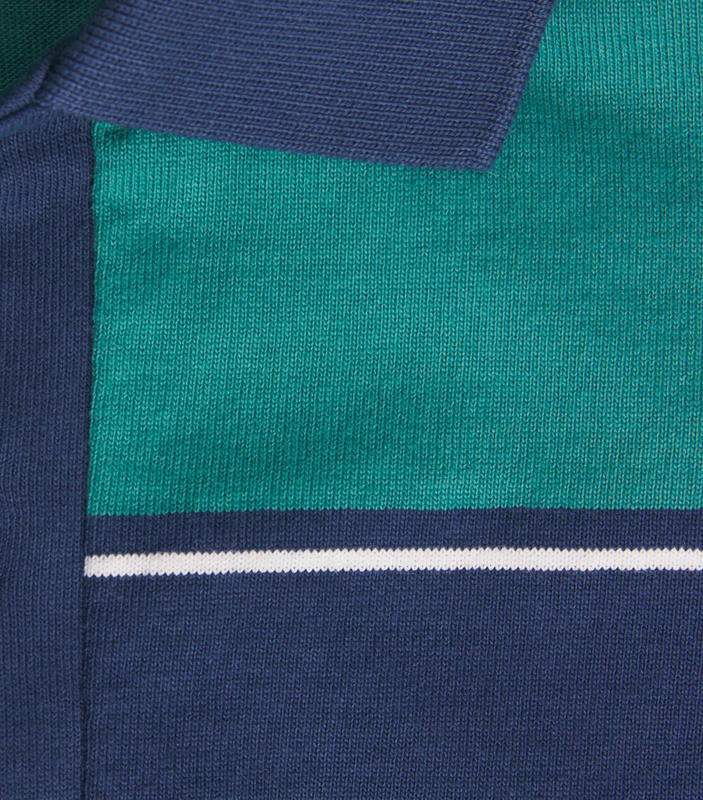 Fred Perry Mens Cotton Heavyweight Stripe Polo Shirt Tennis Blue Image 6
