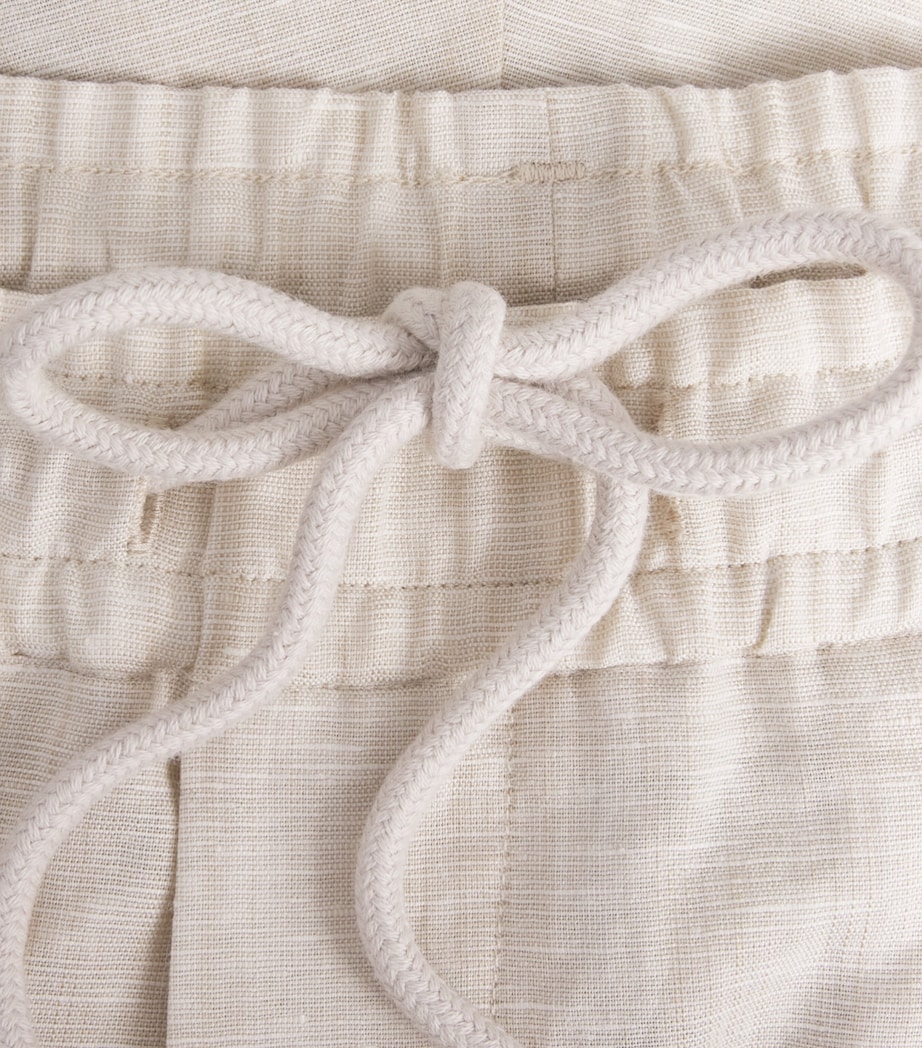 Zimmerli Mens Linen-Cotton Drawstring Shorts Beige Image 6