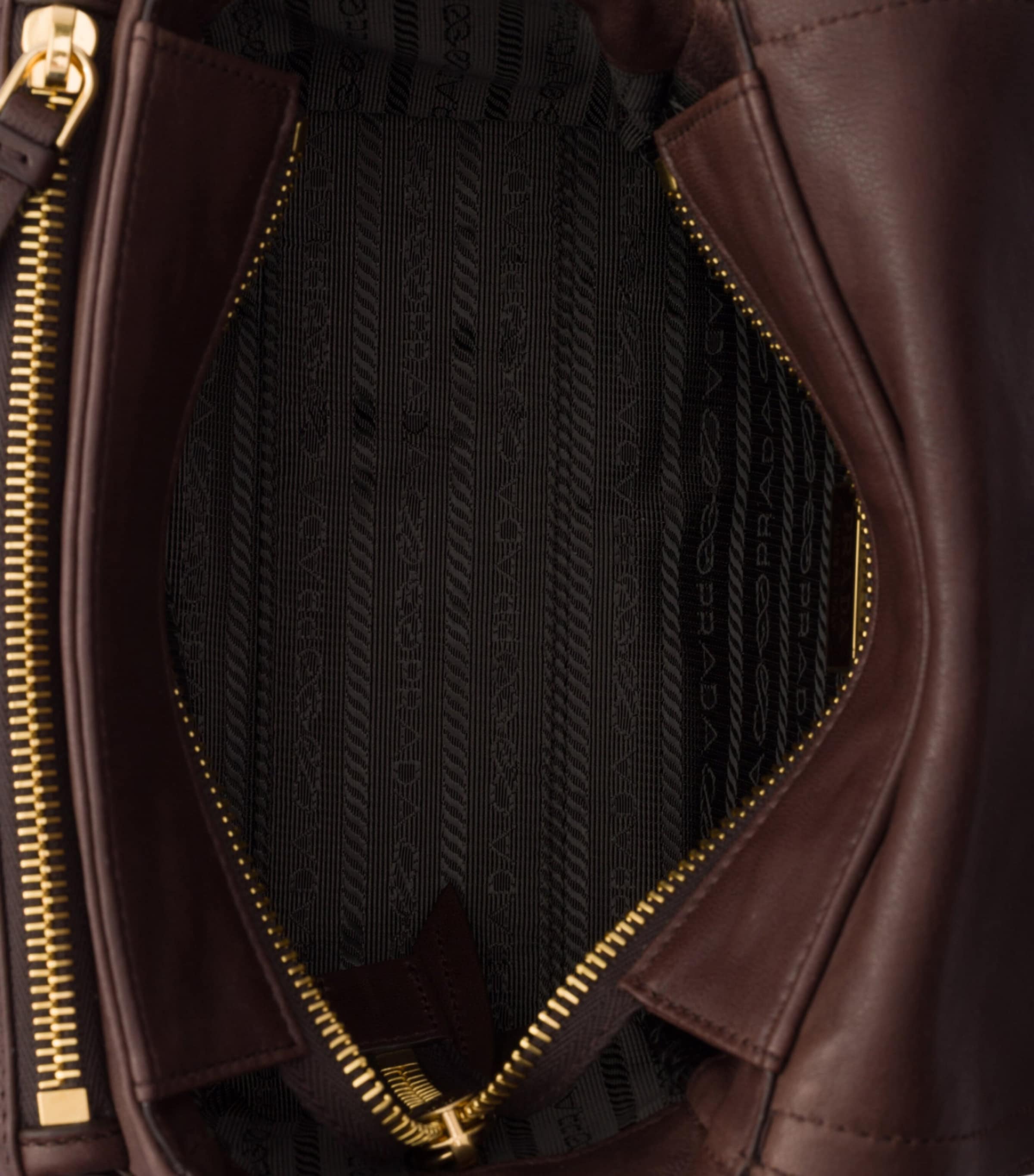 Prada Mini Lambskin Explore Shoulder Bag Brown Image 4