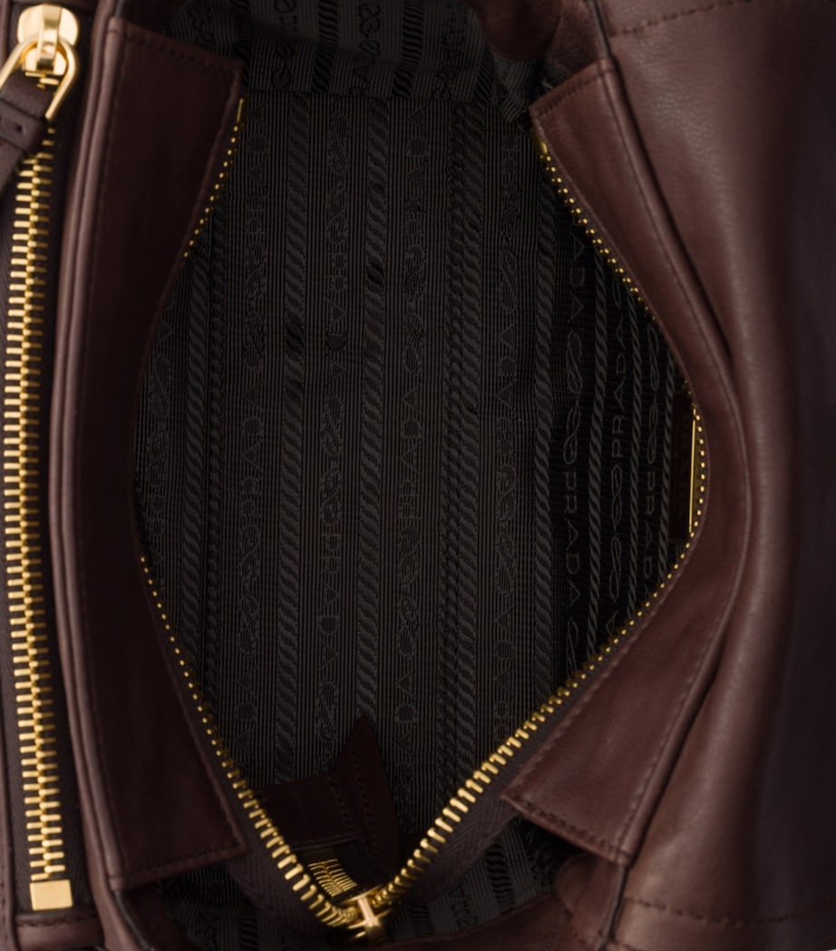 Prada Mini Lambskin Explore Shoulder Bag Brown Image 4