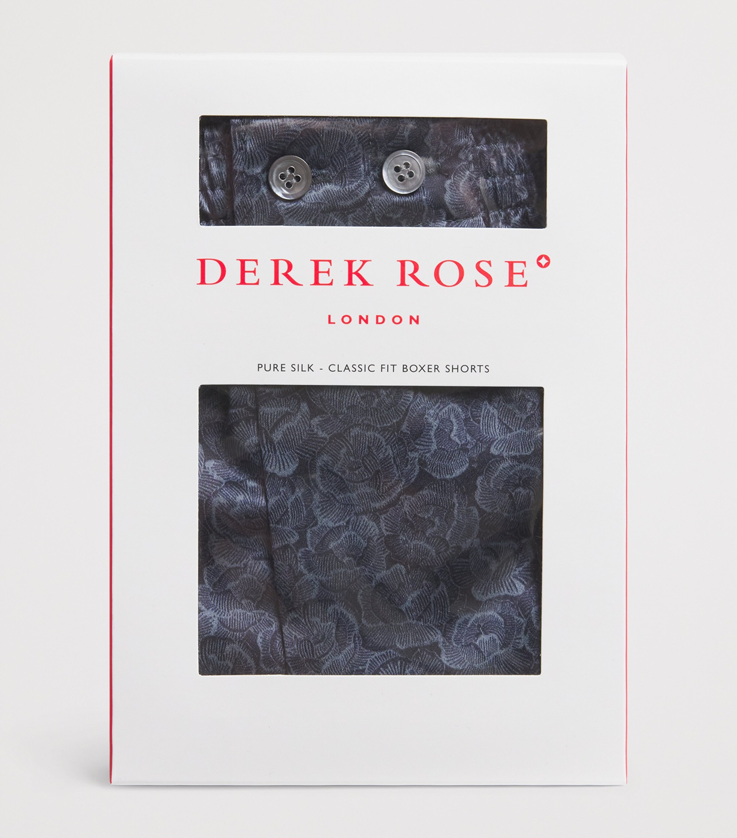 Silk Rose Print Traditional Boxer Shorts 124NAV Image 4