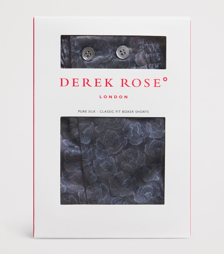 Silk Rose Print Traditional Boxer Shorts 124NAV Image 4