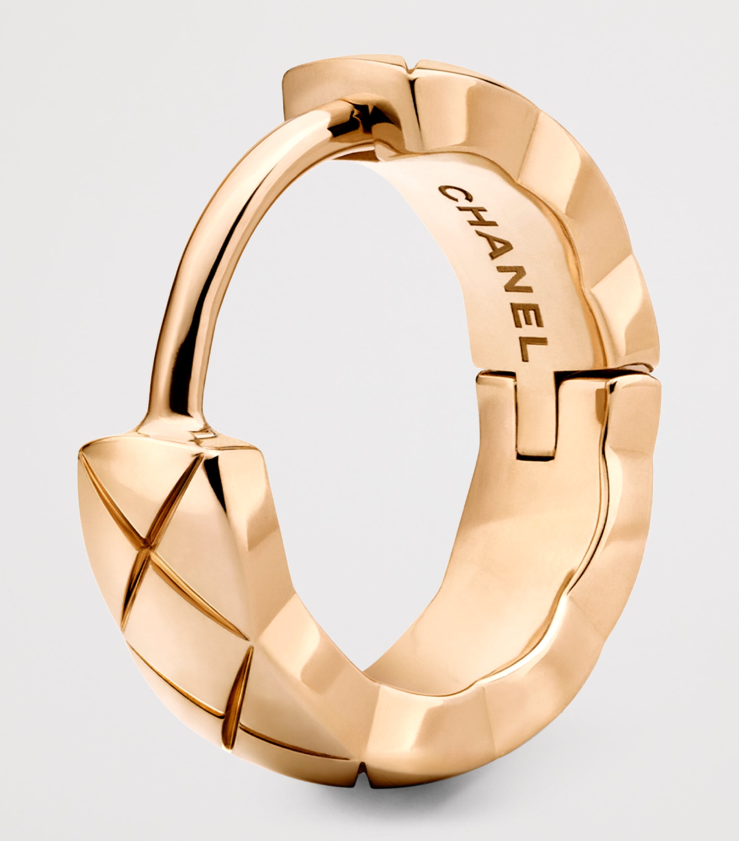 Mini Beige Gold Coco Crush Single Hoop Earring BEIGE Image 3