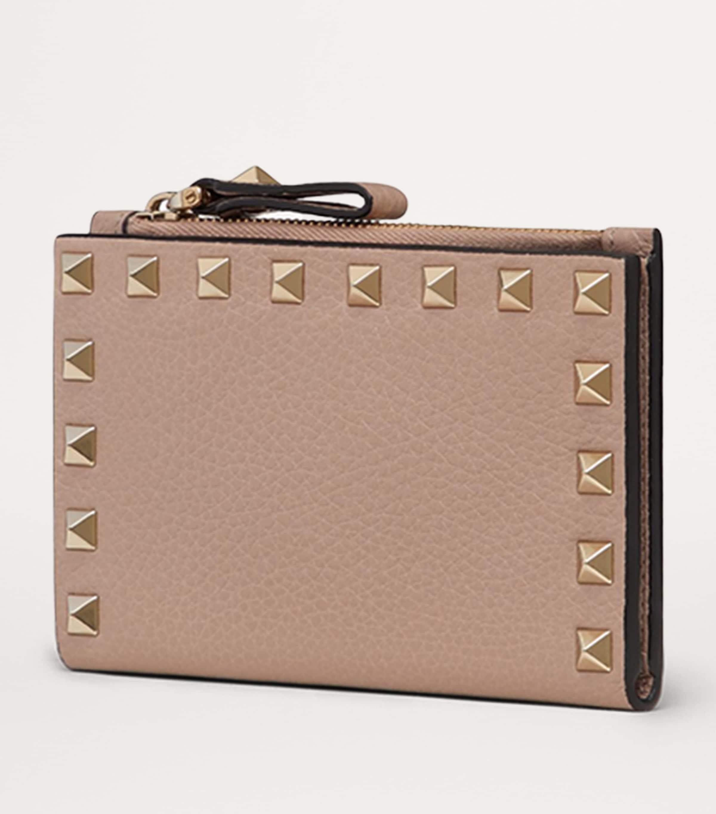 Valentino Garavani Leather Rockstud Coin and Card Holder Image 3