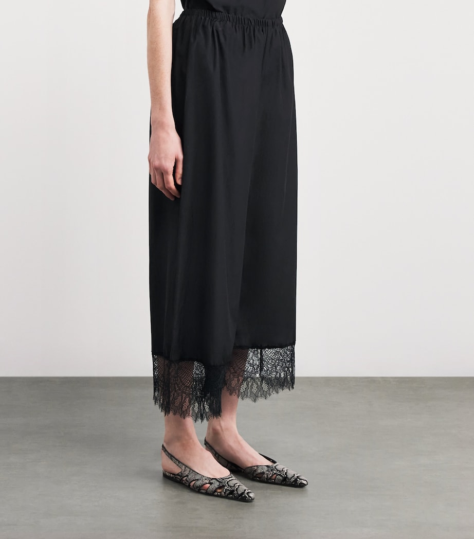 Silk-Cotton Lira Wide-Leg Trousers DBLK BLACK Image 3