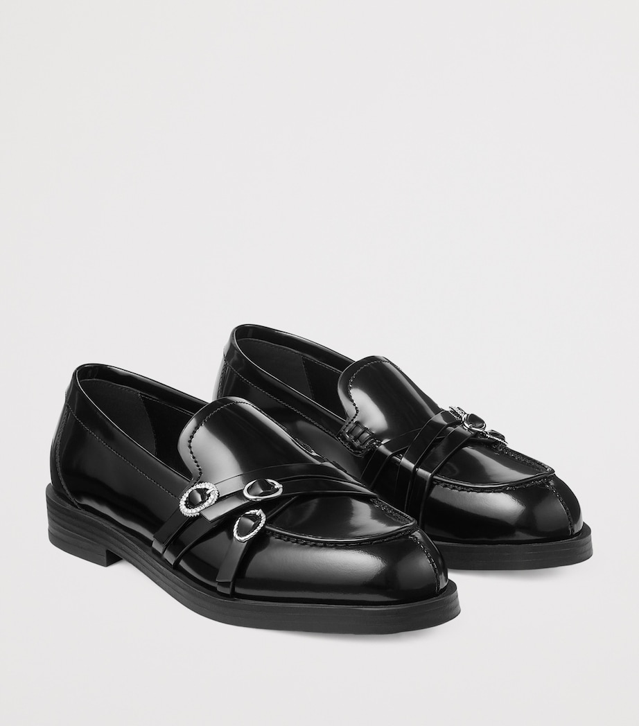 Jimmy Choo Womens Kalia Leather Loafers Black Image 3