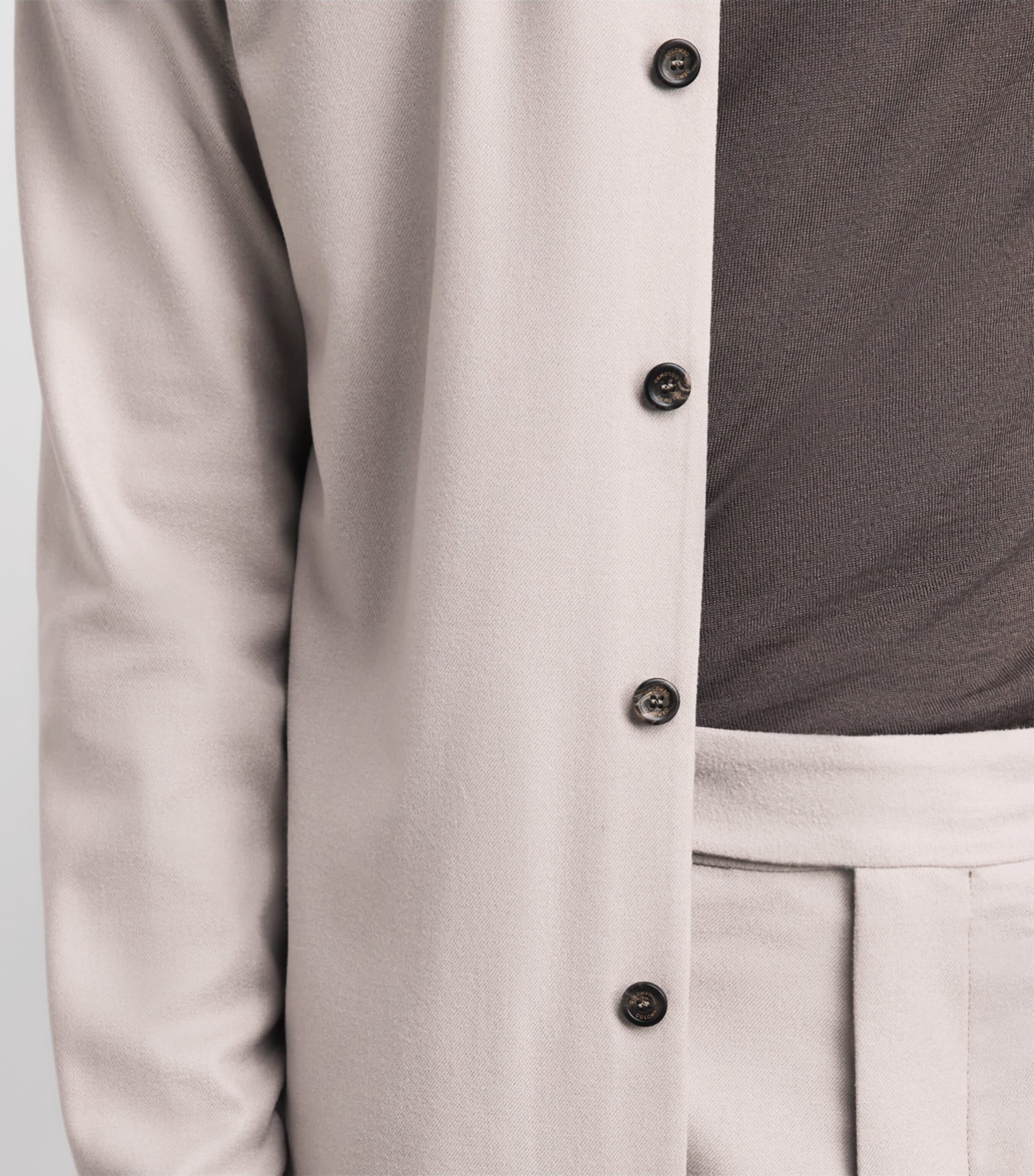 Colombo Mens Wool-Blend Overshirt Light Beige Image 3