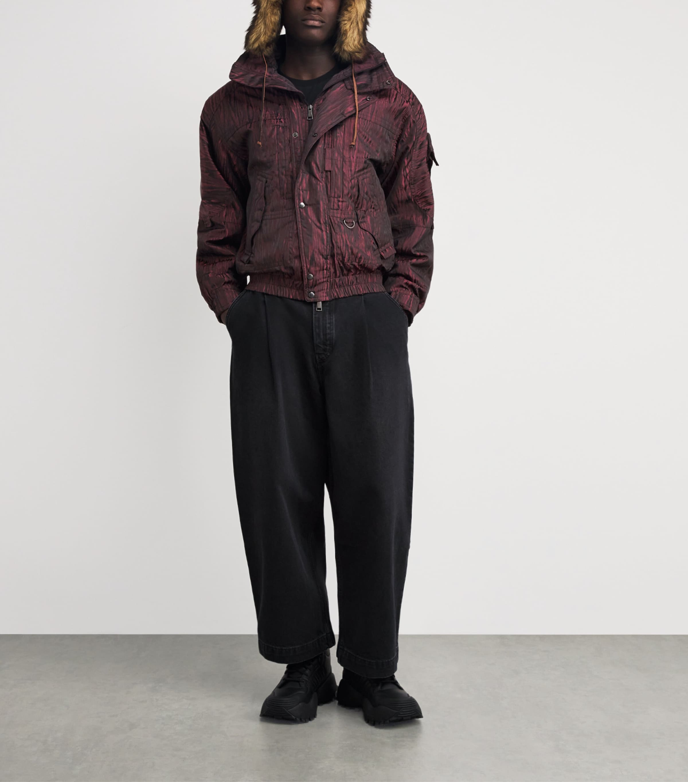 Camouflage Nevada Bomber Jacket I201 BLACK/BORD Image 2