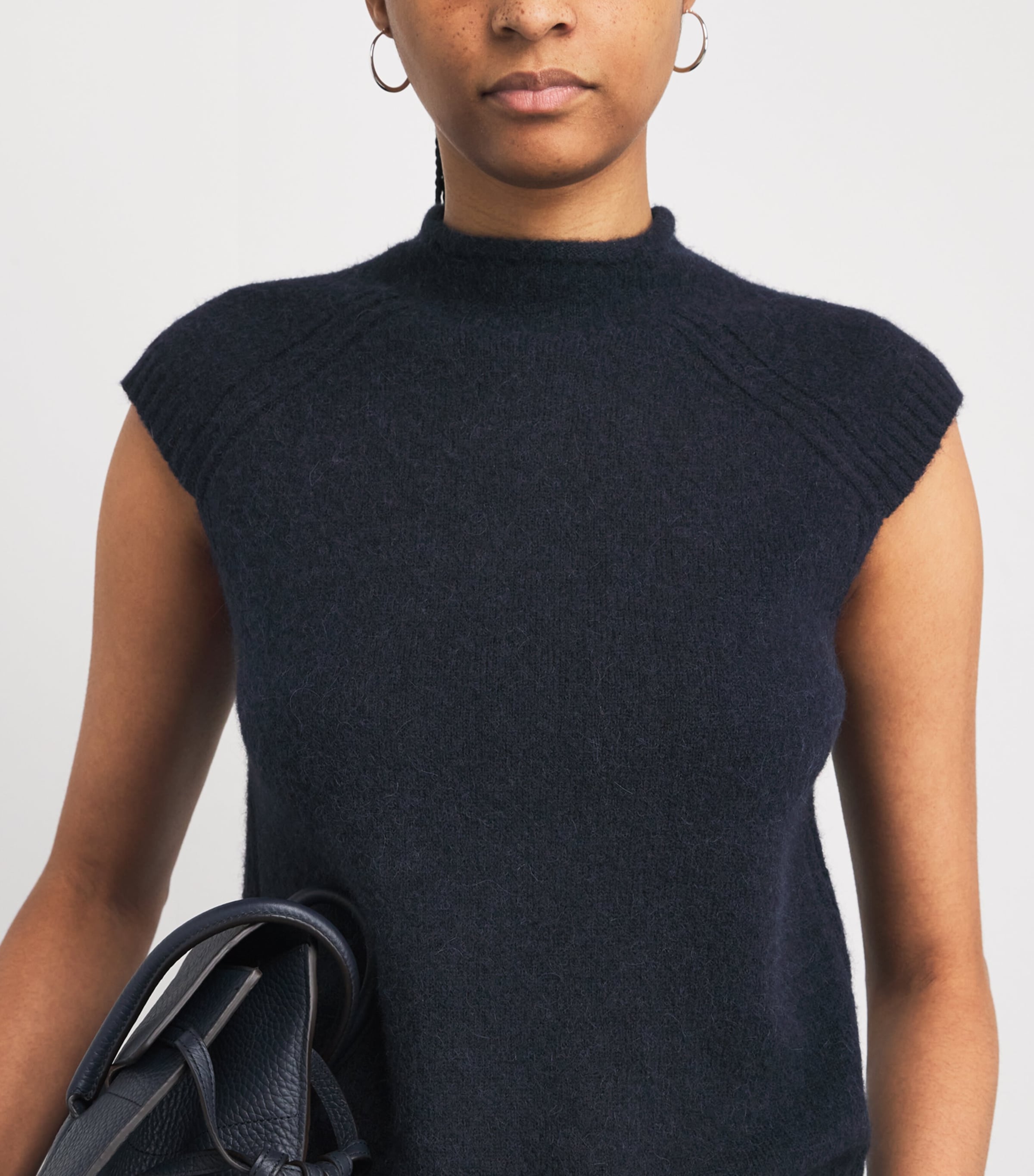 Alpaca-Blend Sweater Vest NAVY Image 6