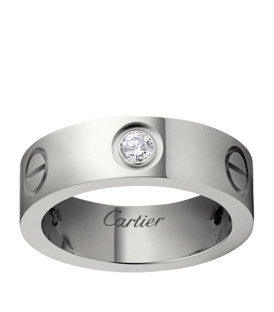 White Gold and Diamond LOVE Ring WHITE GOLD Image 1