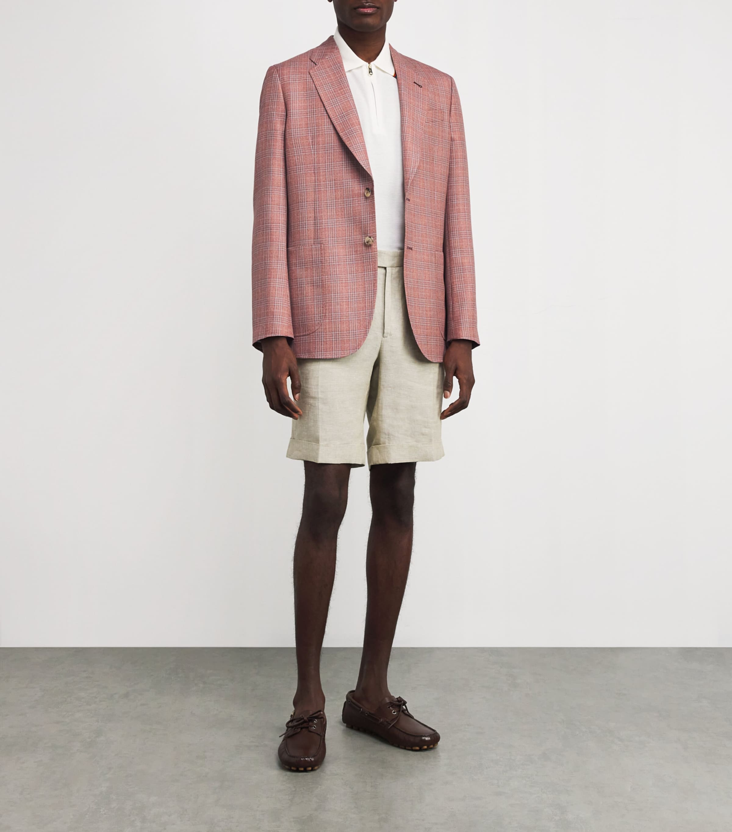 Wool Check Blazer 24_CORAL RED Image 2