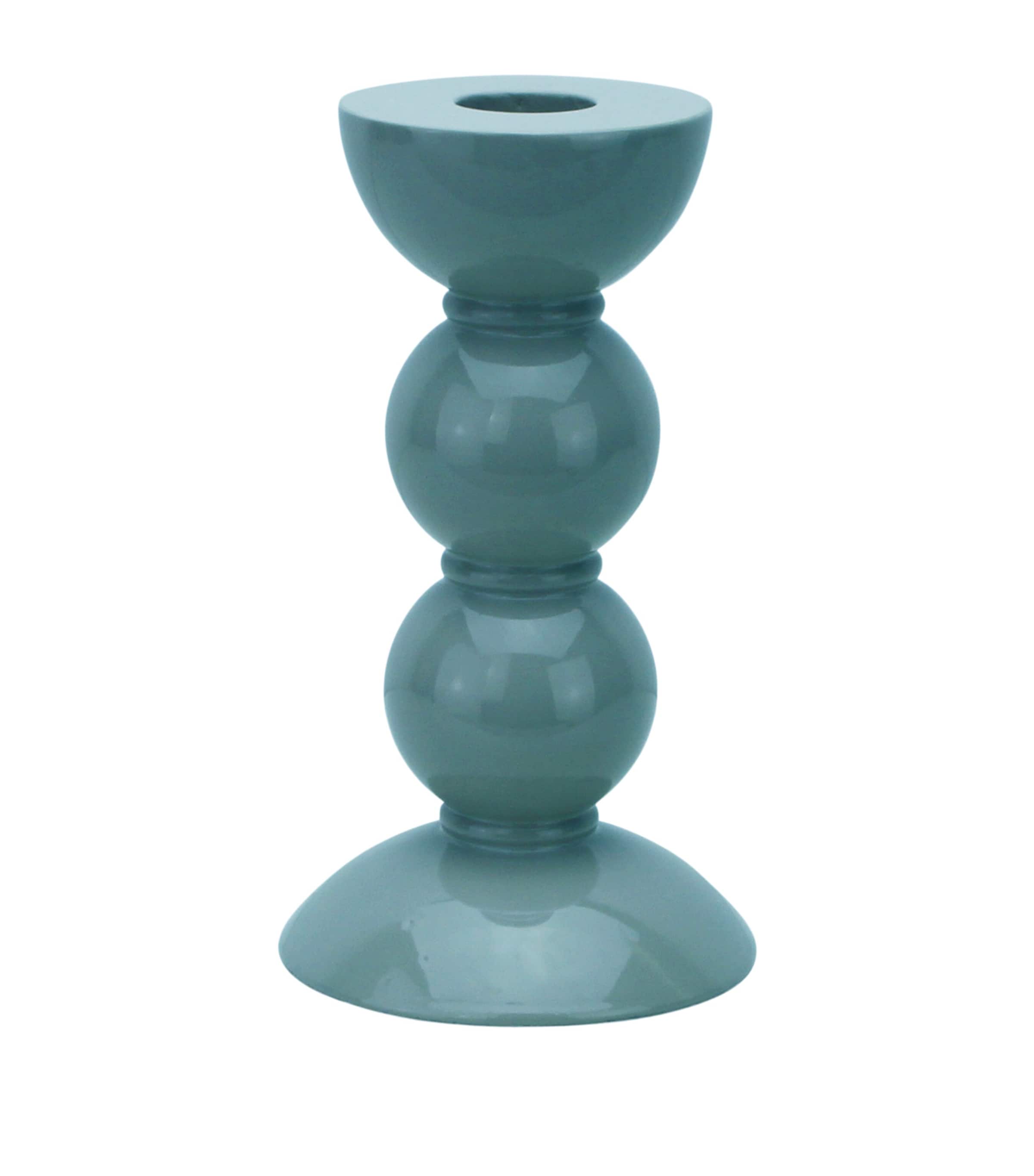 Addison Ross Medium Bobbin Candlestick Holder (14cm) Blue Image 1