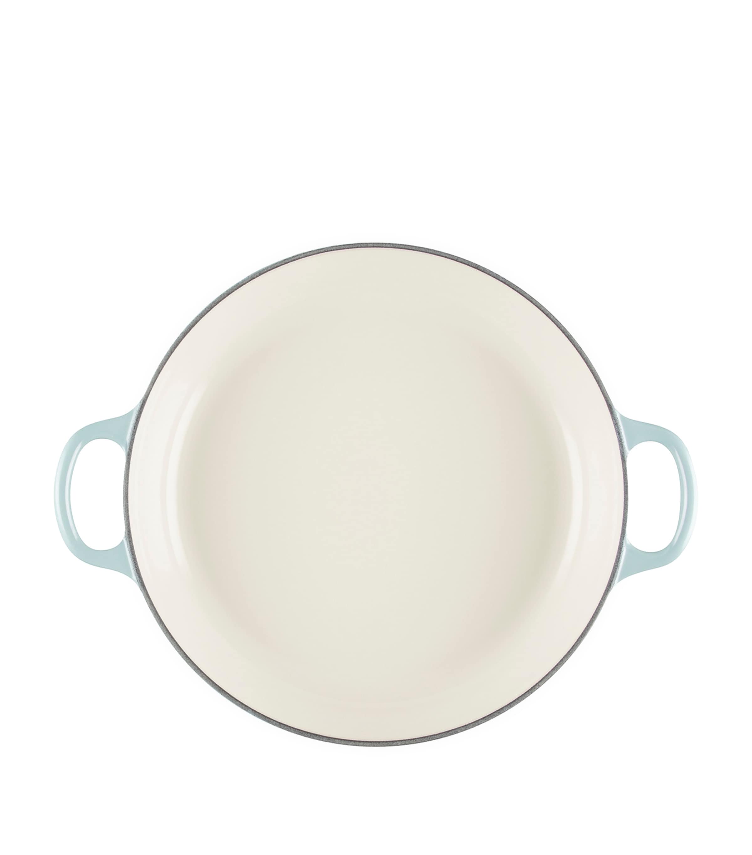 Le Creuset Cast Iron Petal Shallow Casserole Dish (26cm) Sea Salt Image 4