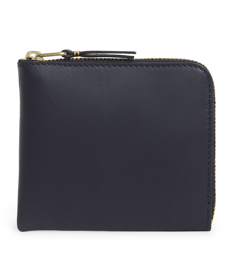 Leather Zipped Pouch NAVY Image 1