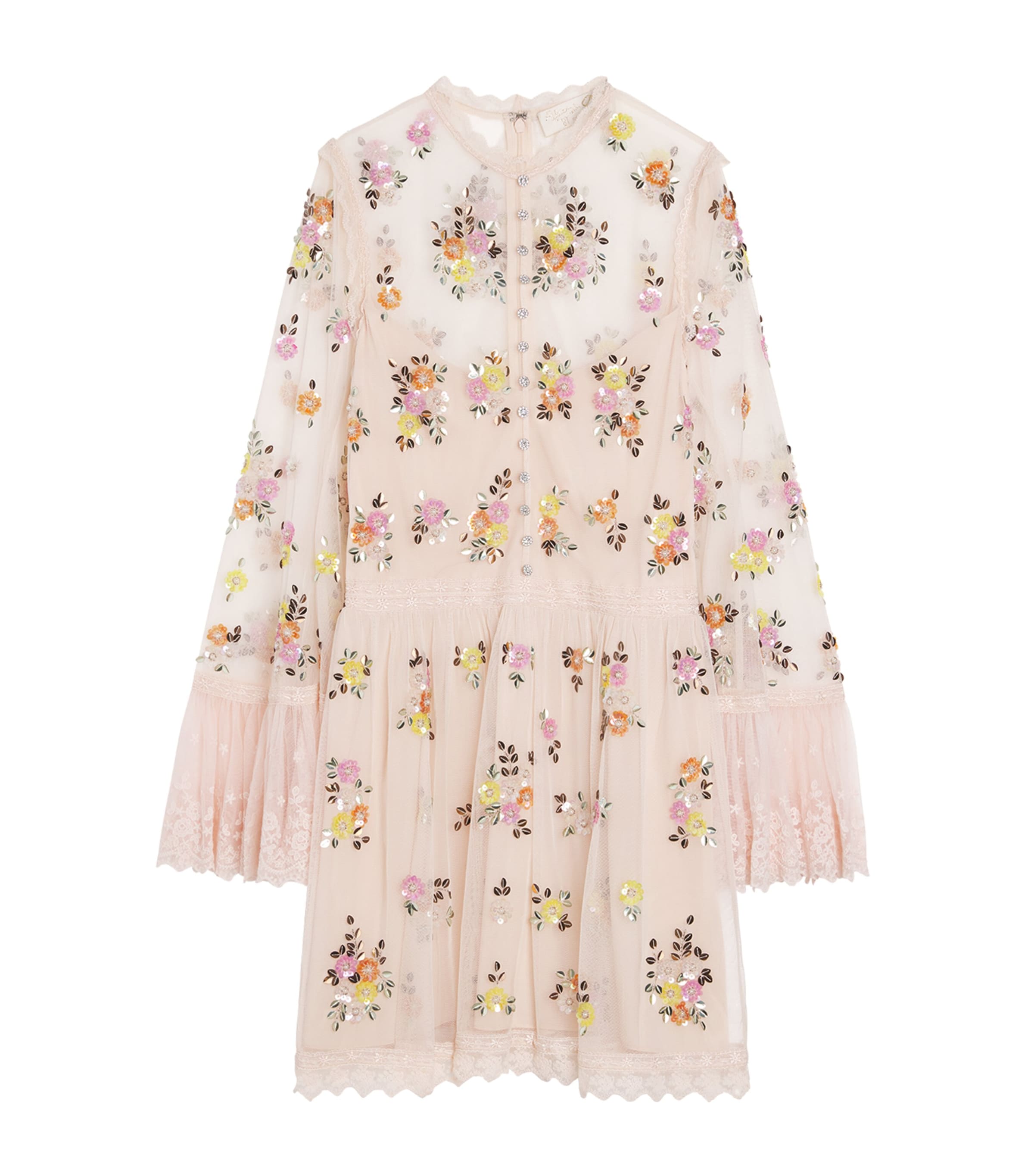 Alice+Olivia Womens Embellished Allegra Mini Dress Pale Pink Image 1