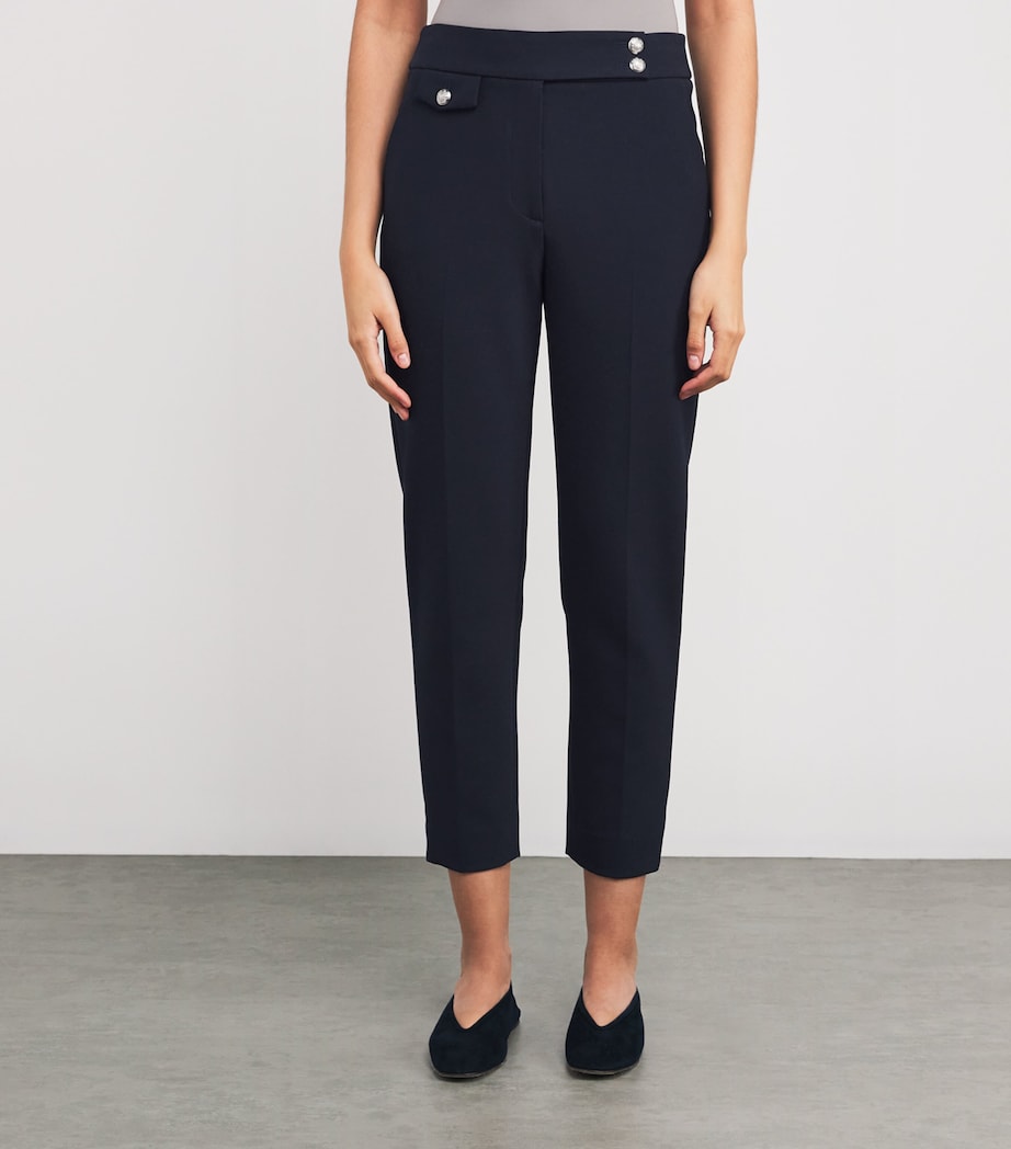Woven Cropped Renzo Trousers NAVY/SILVER Image 3