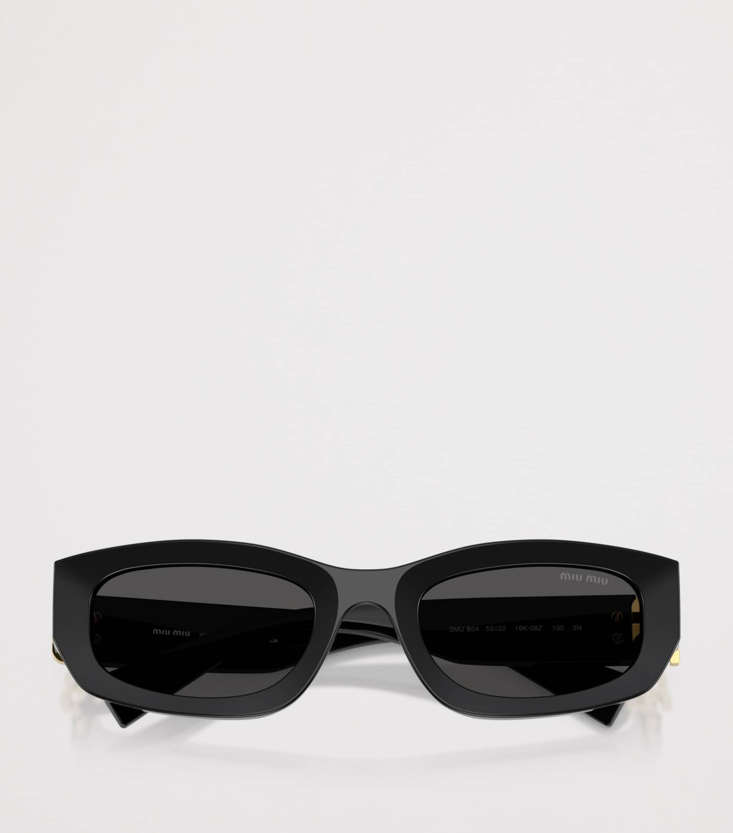 Miu Miu Irregular Rectangle Sunglasses Black Image 5