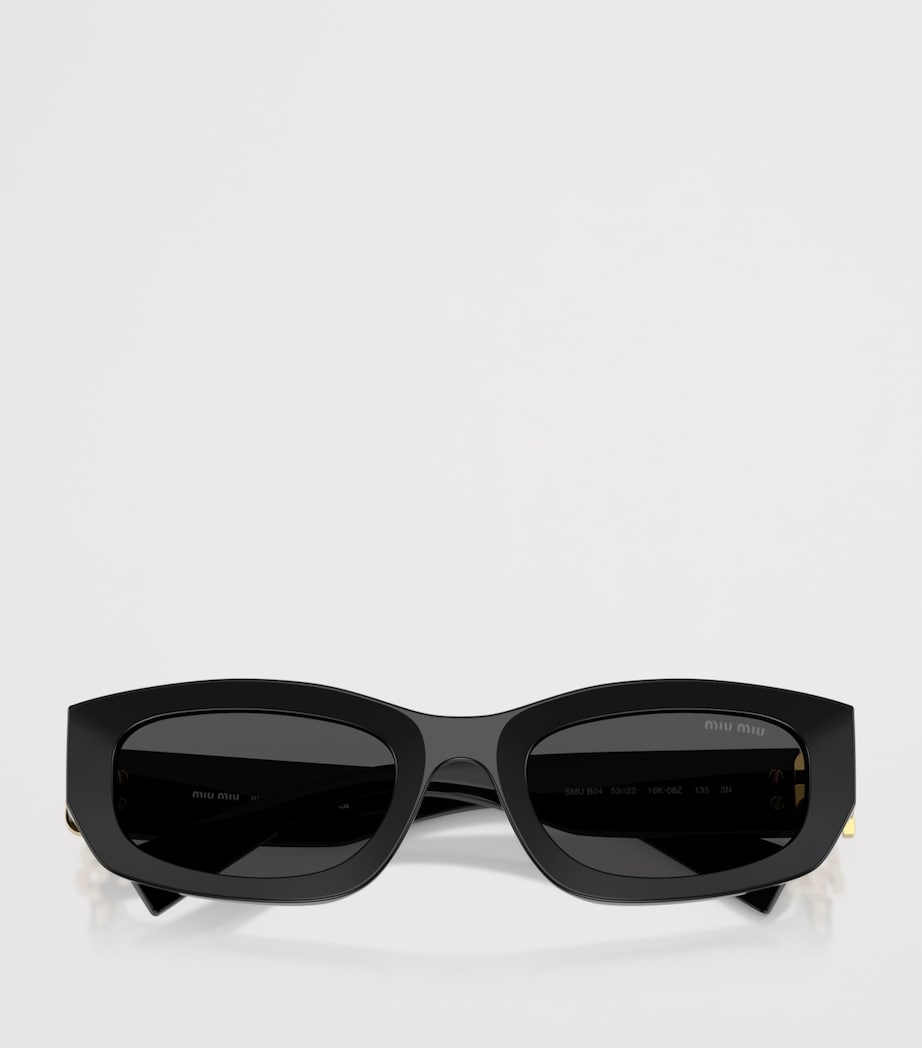 Miu Miu Irregular Rectangle Sunglasses Black Image 5
