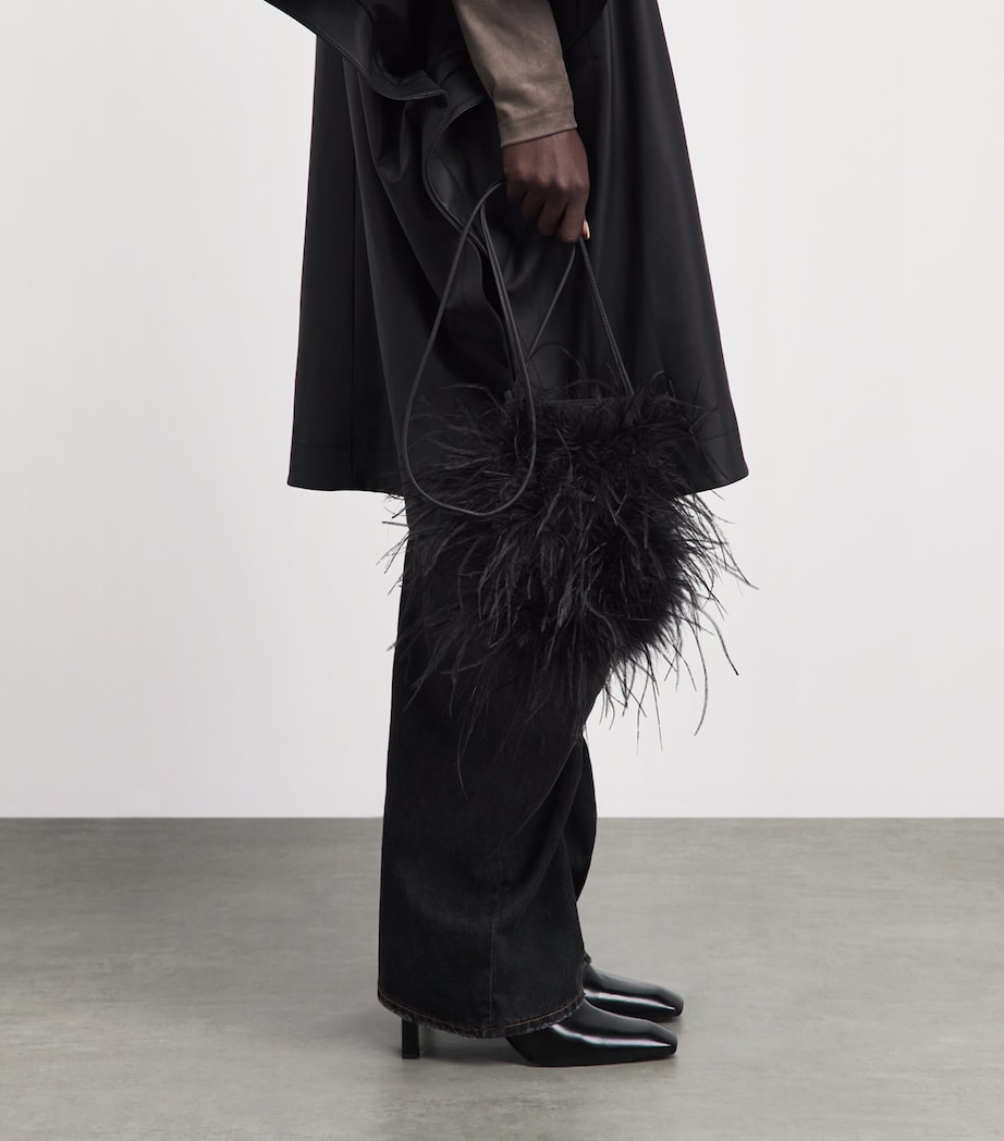 Yves Salomon Leather-Ostrich Feather Cross-Body Bag Image 4