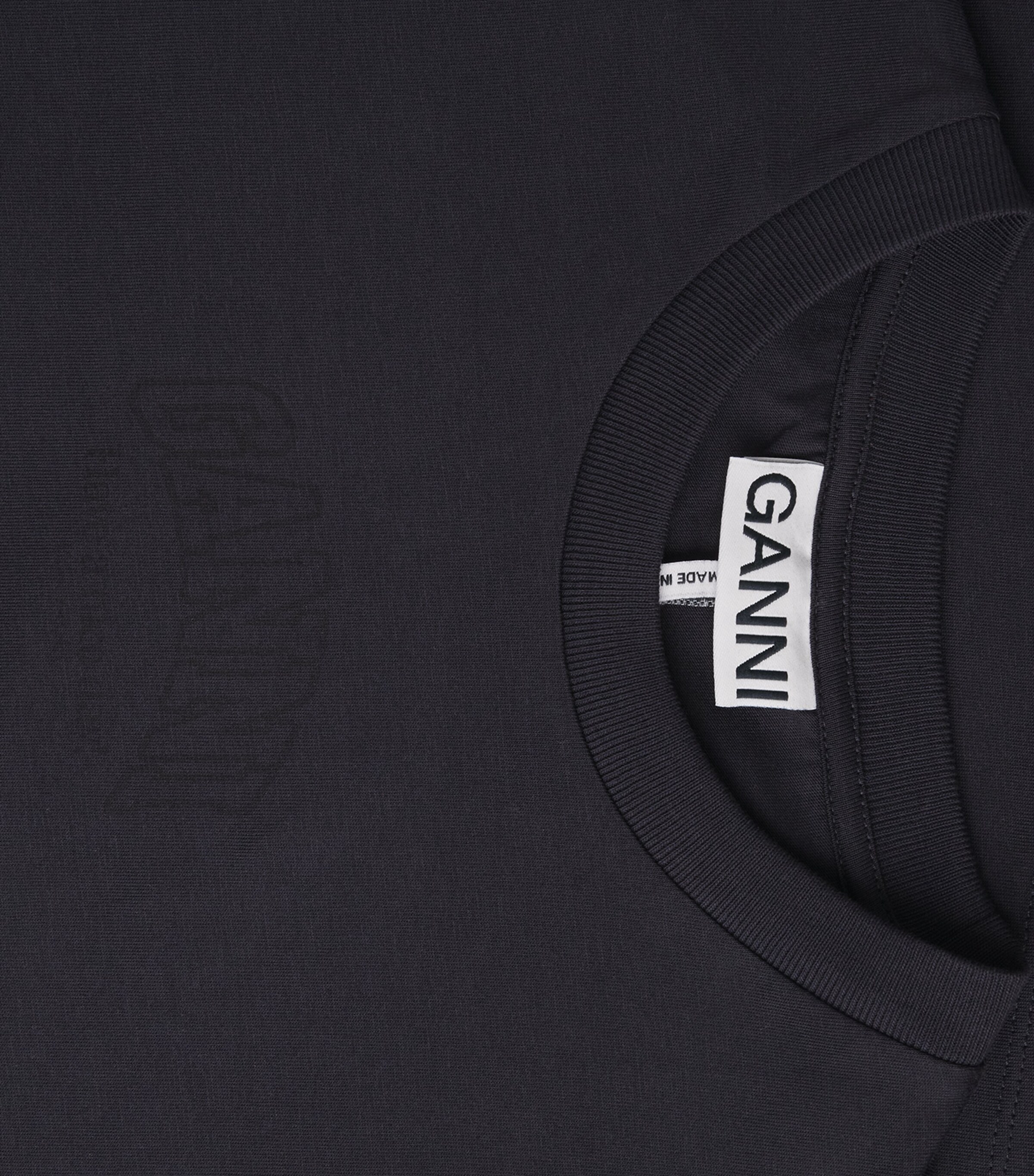 GANNI Womens Organic Cotton Logo T-Shirt Phantom Image 6