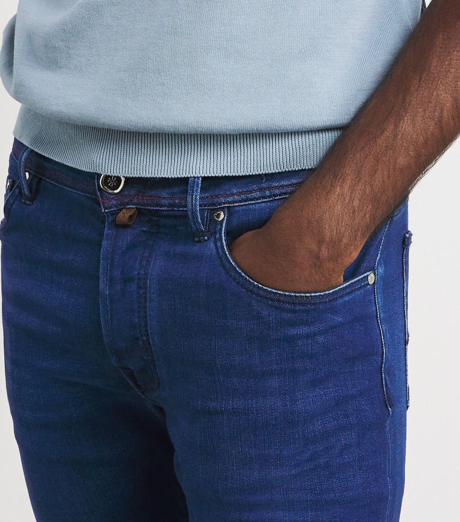 JACOB COHËN Mens Limited Edition Crocodile Skin-Patch Bard Slim Jeans Image 3