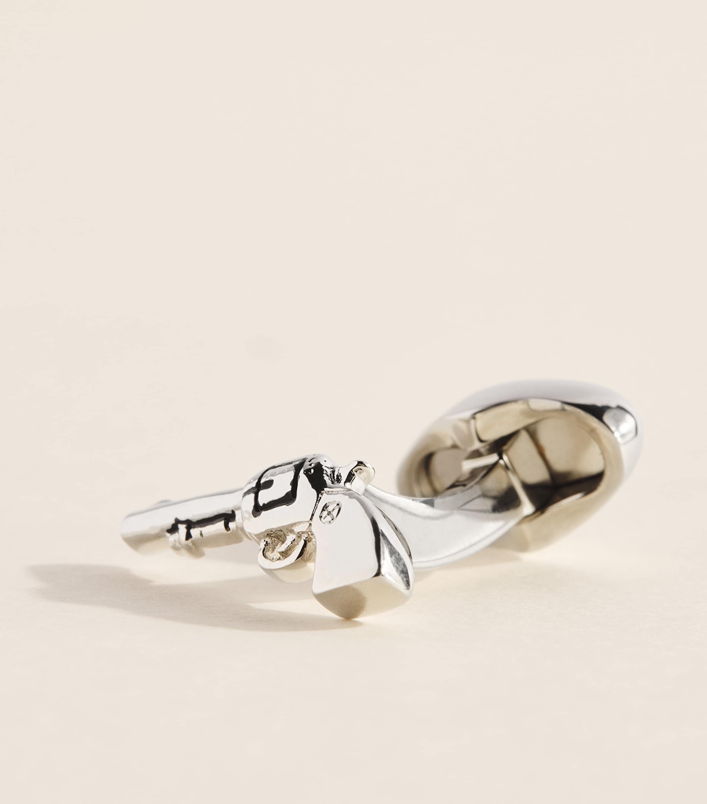 Babette Wasserman Rhodium-Plated Pistol Cufflinks Rhodium Image 5