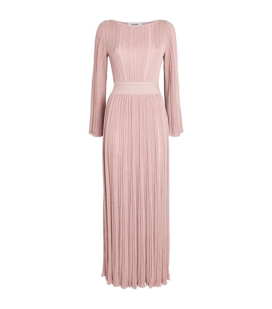 VALENTI Womens Knit Metallic Maxi Dress Candy Pink Image 1