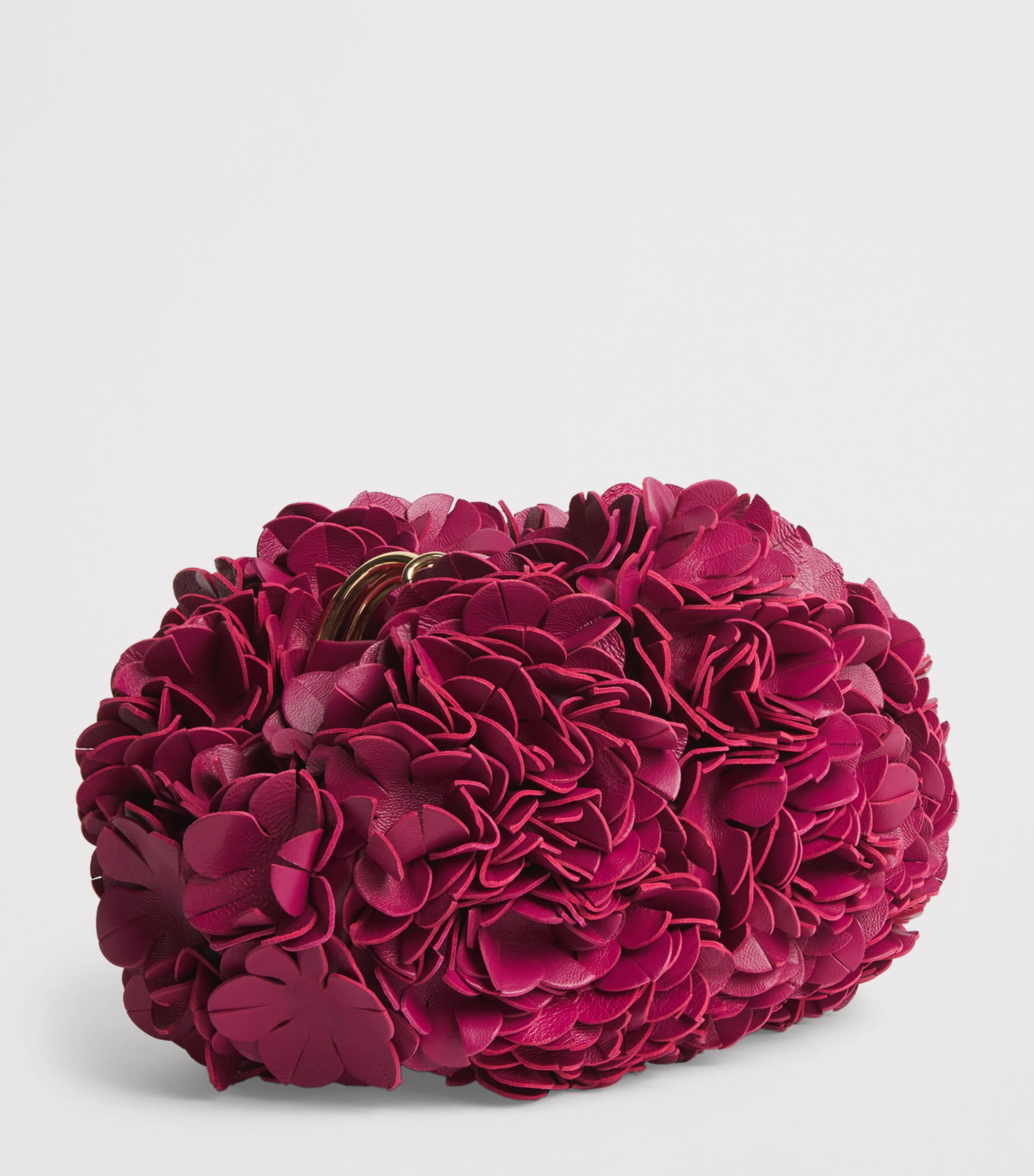Chloé Leather Floral Plissé Shoulder Bag Berry Pink Image 2