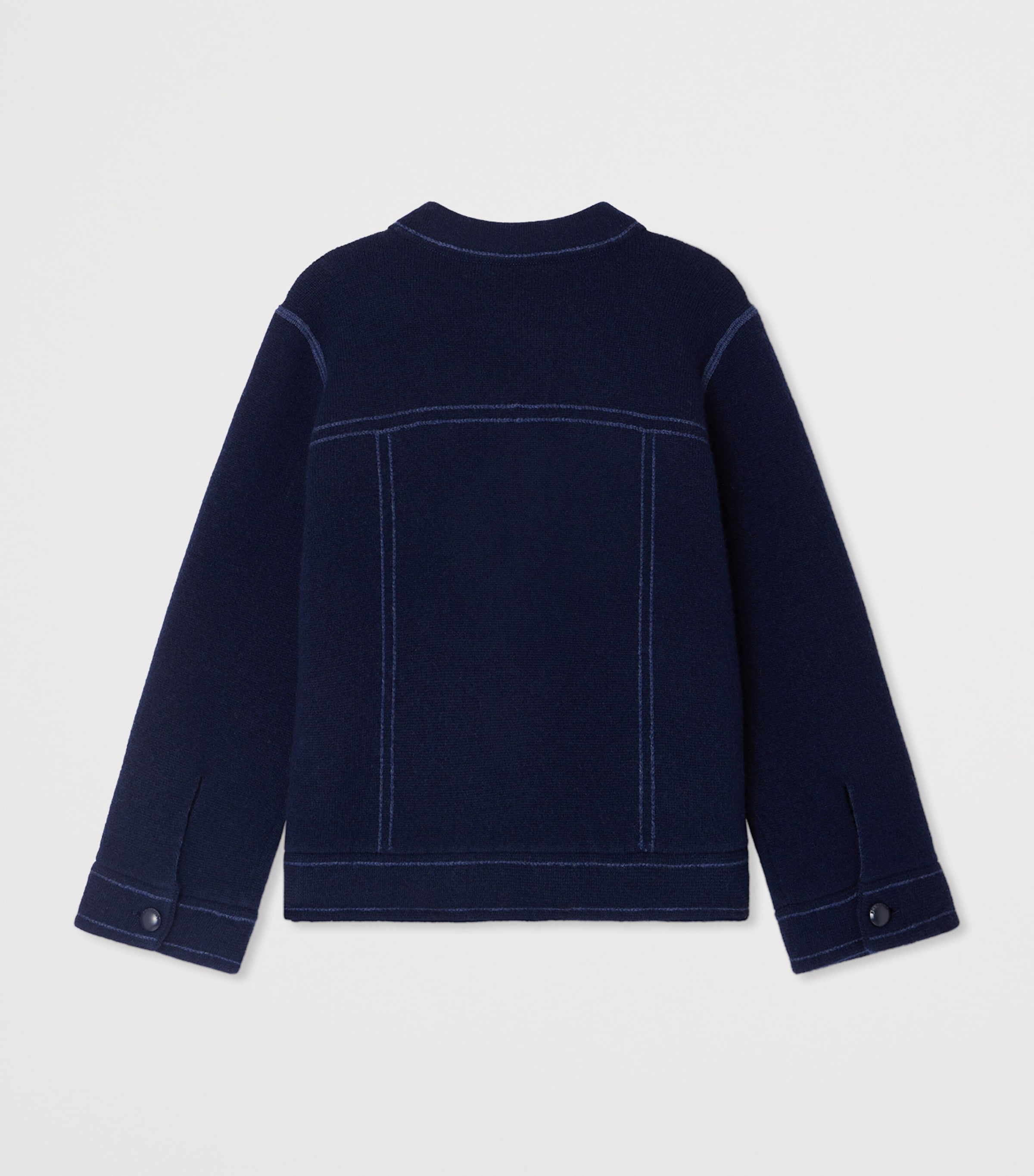 Wool-Cashmere Button-Up Jacket (4-8 Years) MARINE Image 2