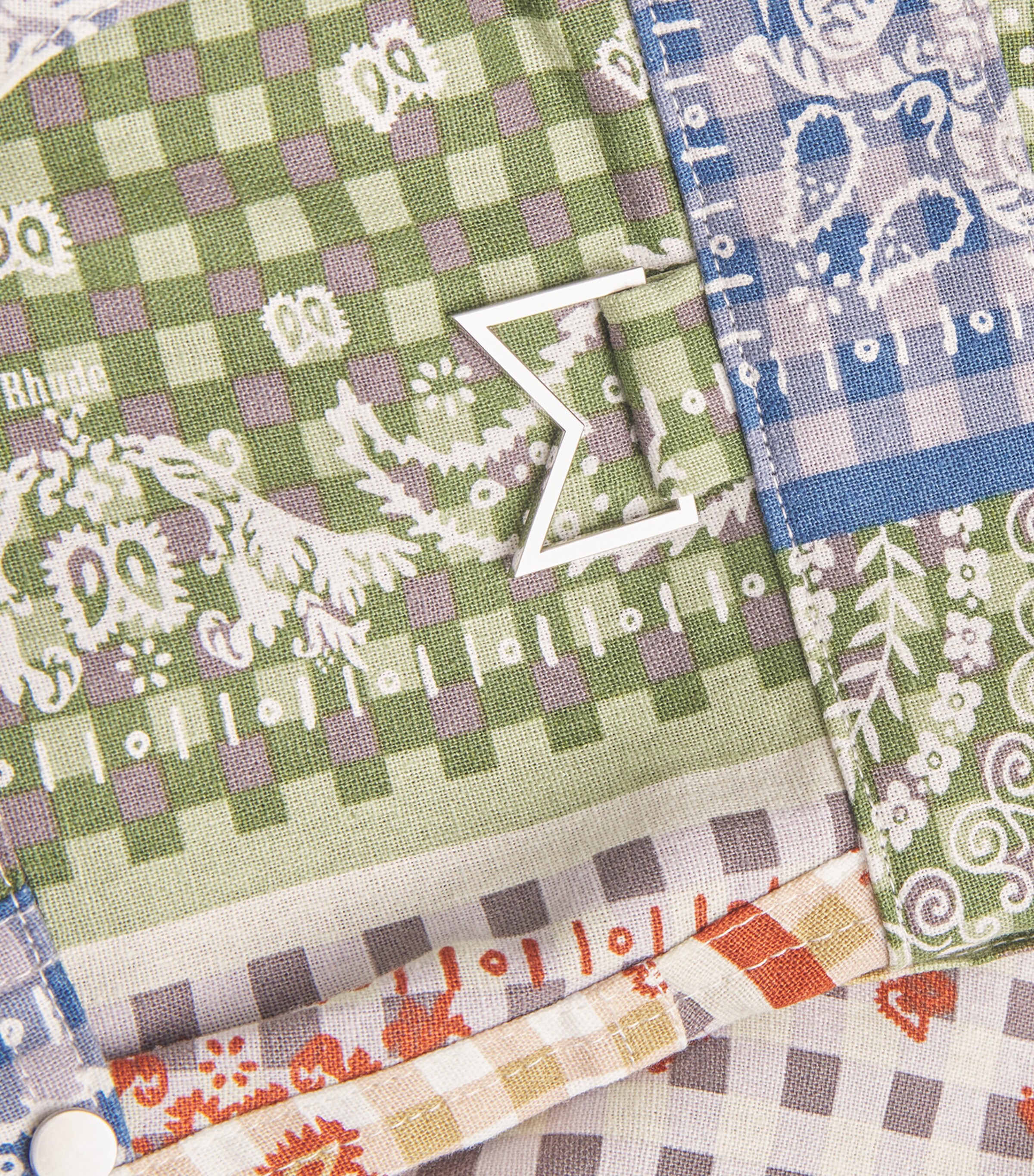 Linen-Cotton Bandana Print Shorts MULTI/ 0108 Image 5