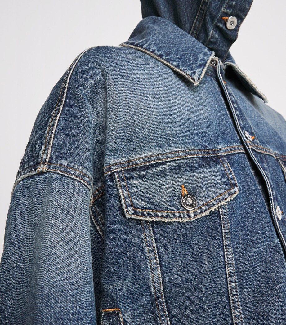 Hooded Double-Layer Denim Jacket 57-VINTAGEBLUE Image 8