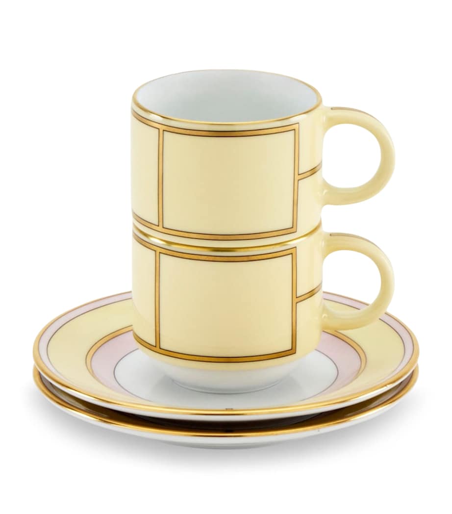 Set of 2 Colonna Diva Giallo Coffee Cups and Saucers G00134901 Image 2