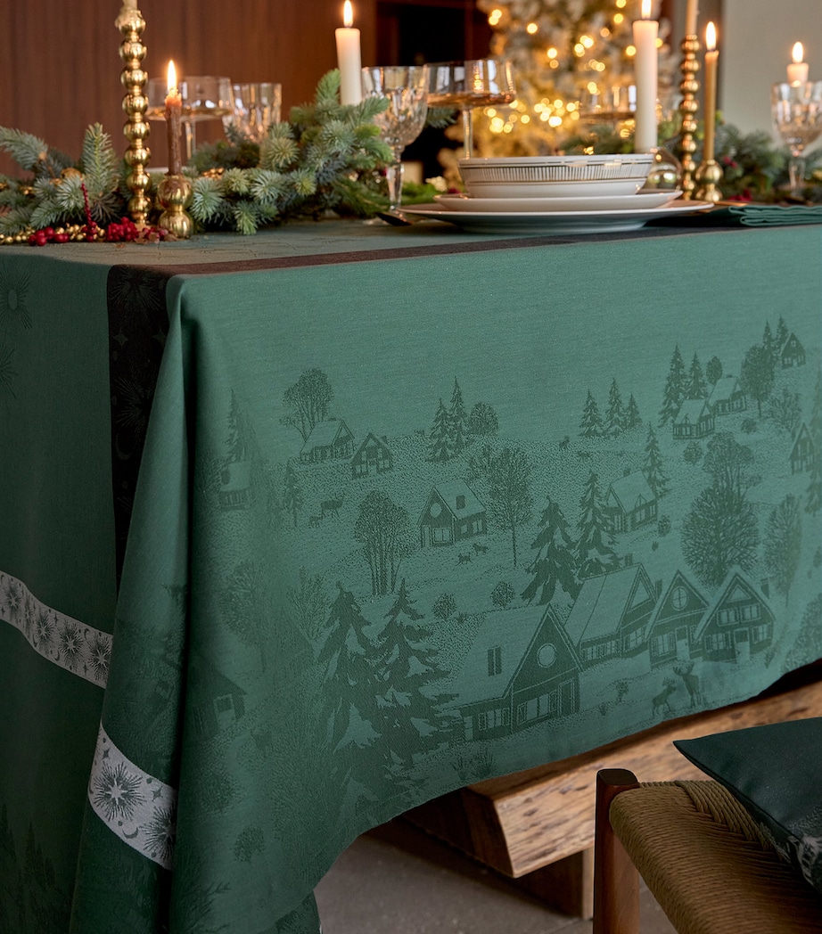 Le Jacquard Français Cotton Sous Les Étoiles Tablecloth (175cm x 320cm) Green Image 2