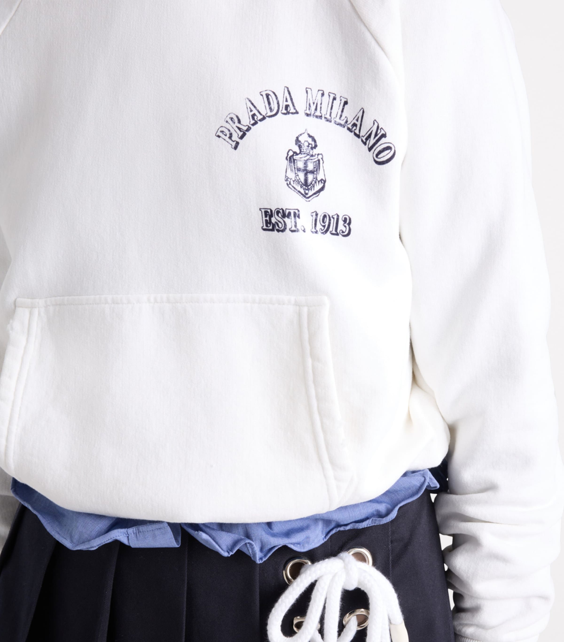 Prada Womens Cotton Logo Hoodie Image 4