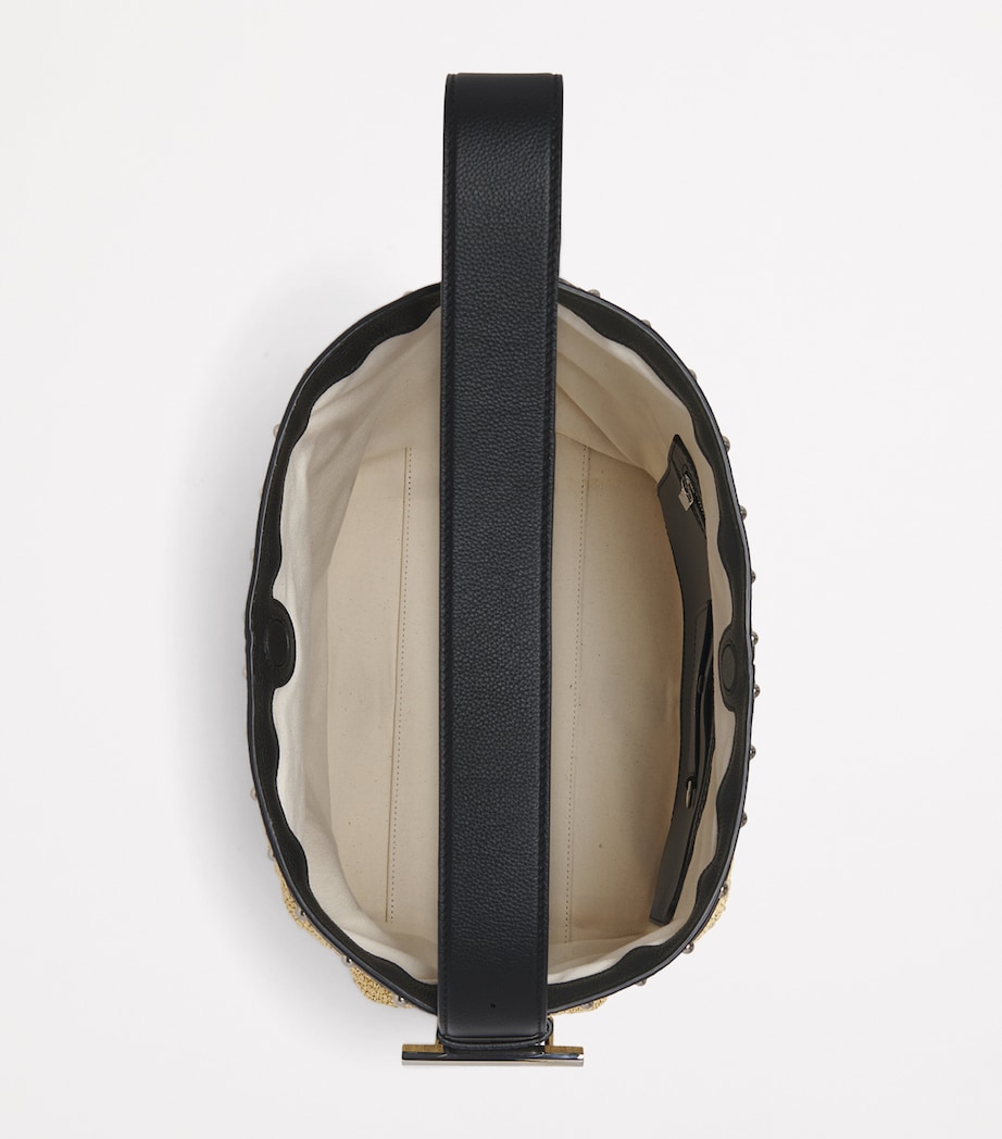 Woven T-Bar Sling Bucket Bag 9750 Image 4