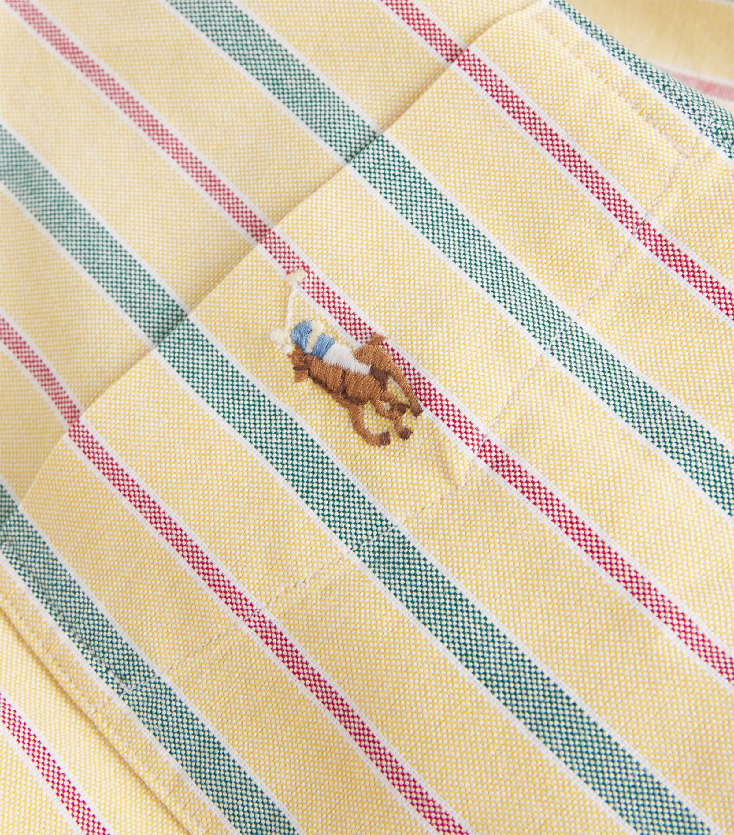 Polo Ralph Lauren Mens Cotton Stripe Oxford Shirt Yellow Image 5