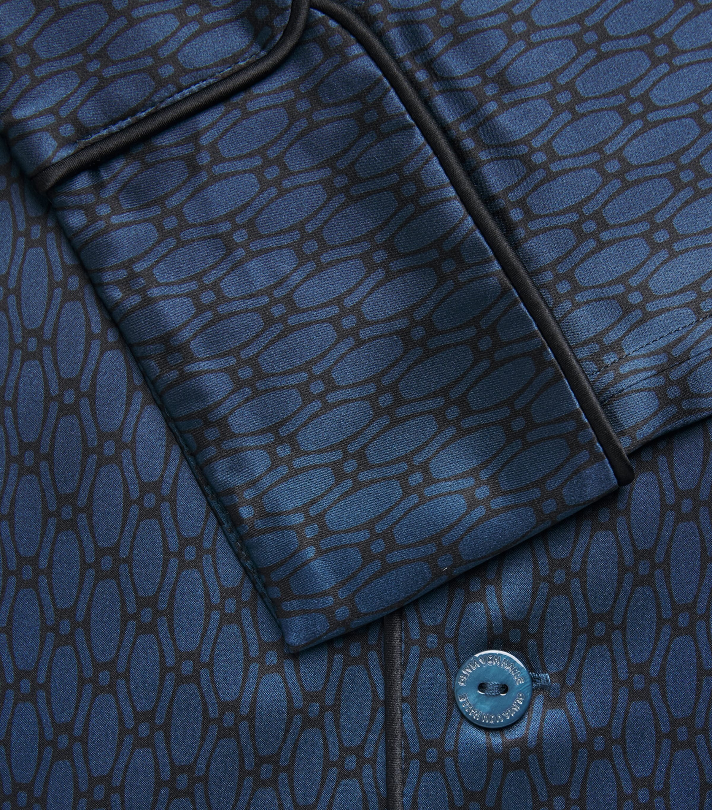 Olivia von Halle Mens Silk Twill Geometric Laurent Pyjama Set Orion Image 6