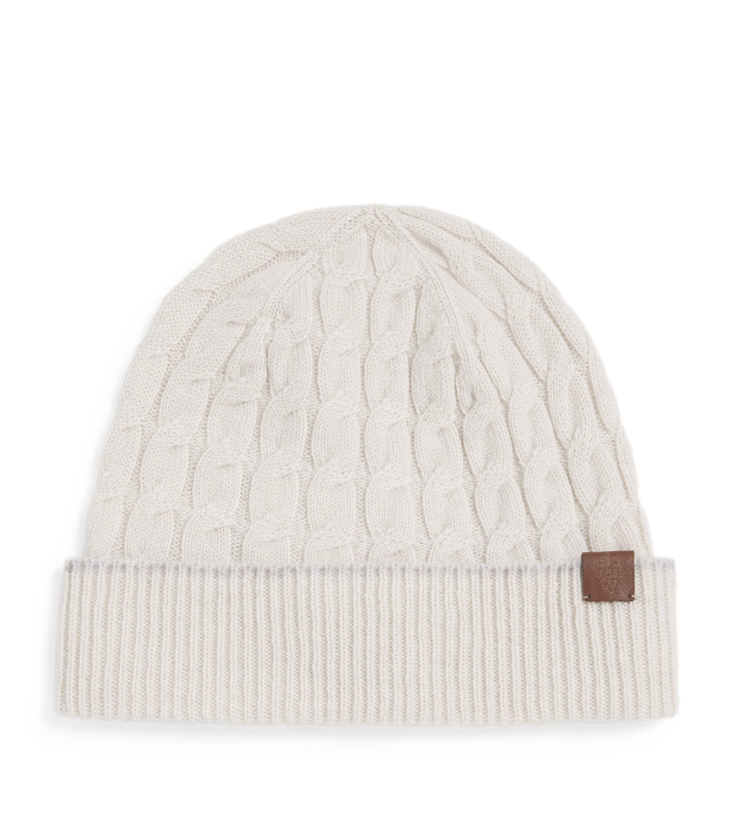 Cashmere Cable-Knit Beanie BEIGE E GRIGIO CHIAR Image 1