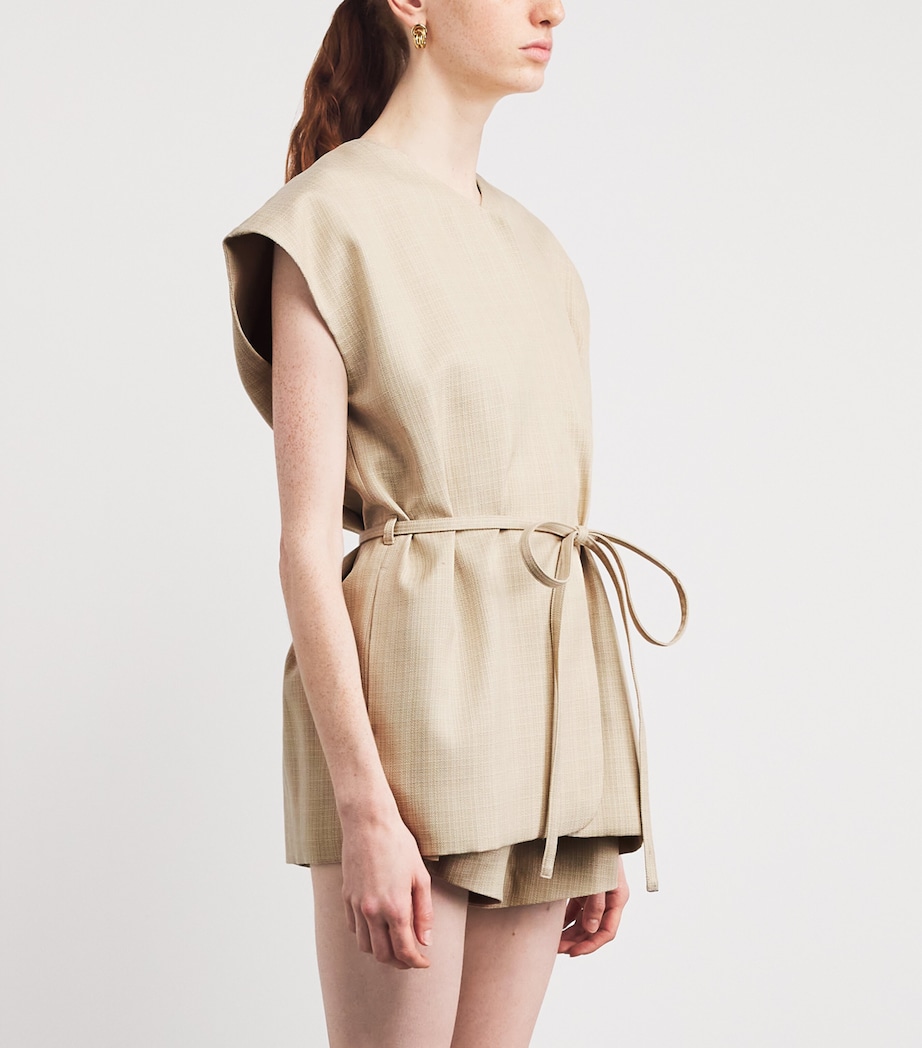 Noguchi Tie-Waist Vest M80 WHEAT Image 3