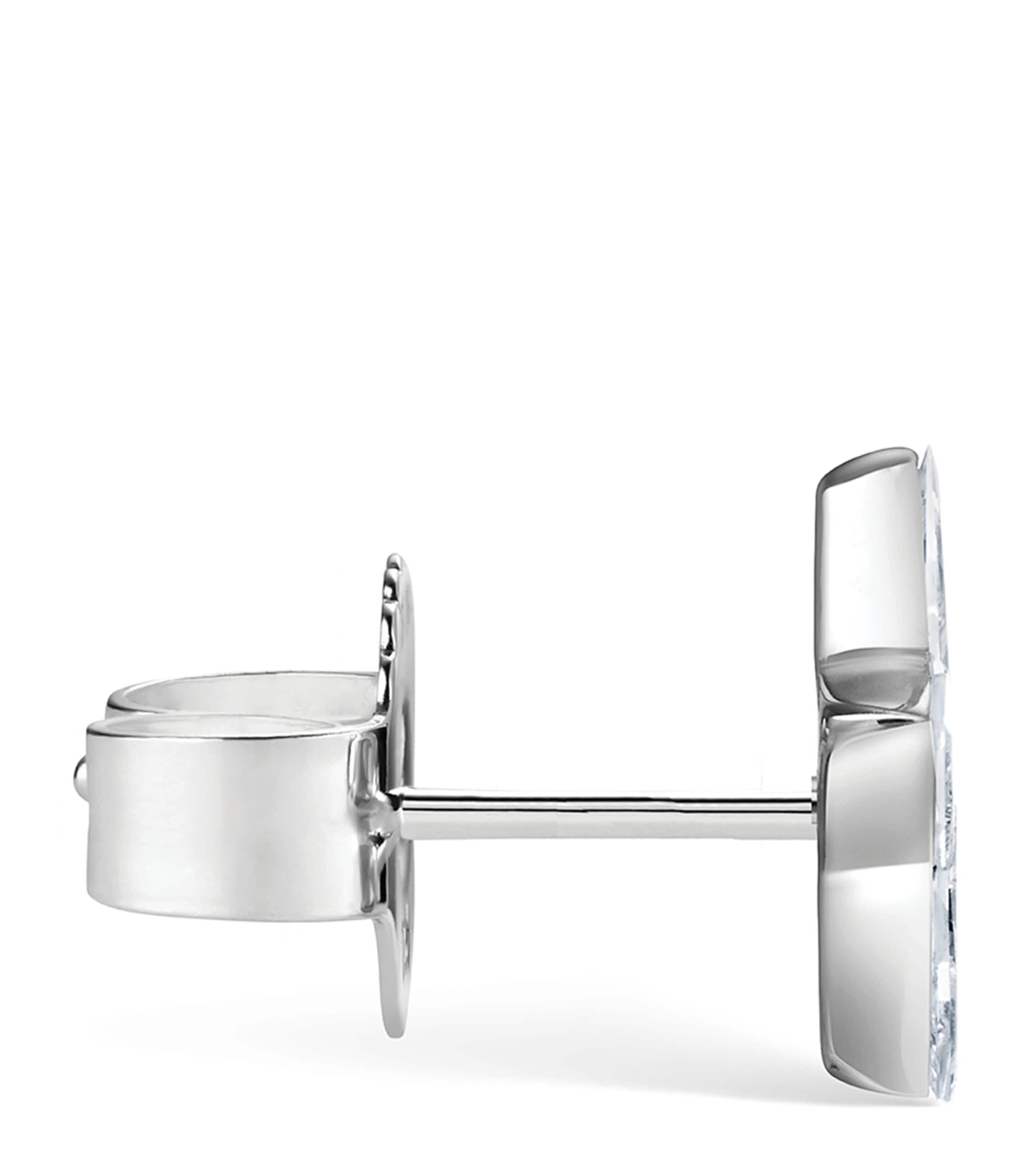 Invisible Set Diamond Star Stud Earring (7mm) WHITE GOLD Image 3