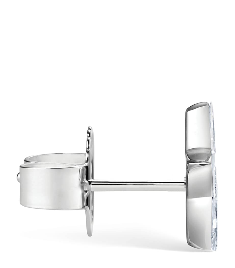 Invisible Set Diamond Star Stud Earring (7mm) WHITE GOLD Image 3