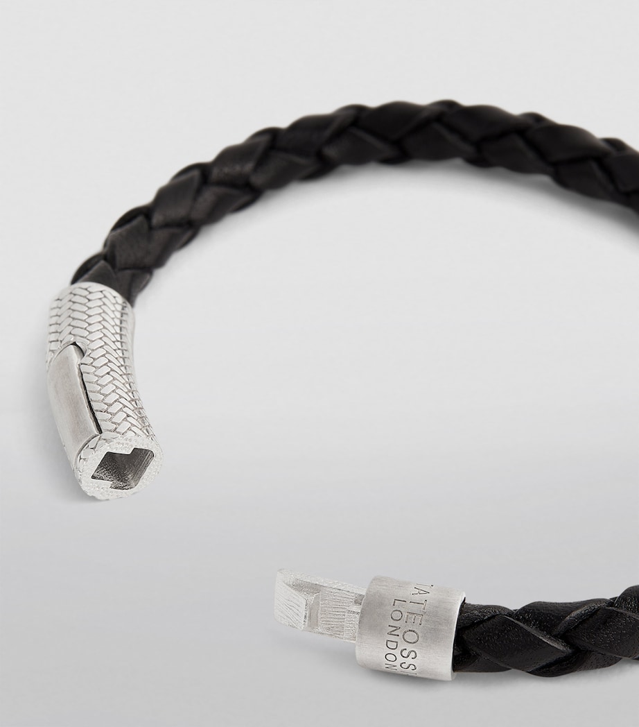 Herringbone Click Pelle Bracelet SILVER/ BLACK Image 4