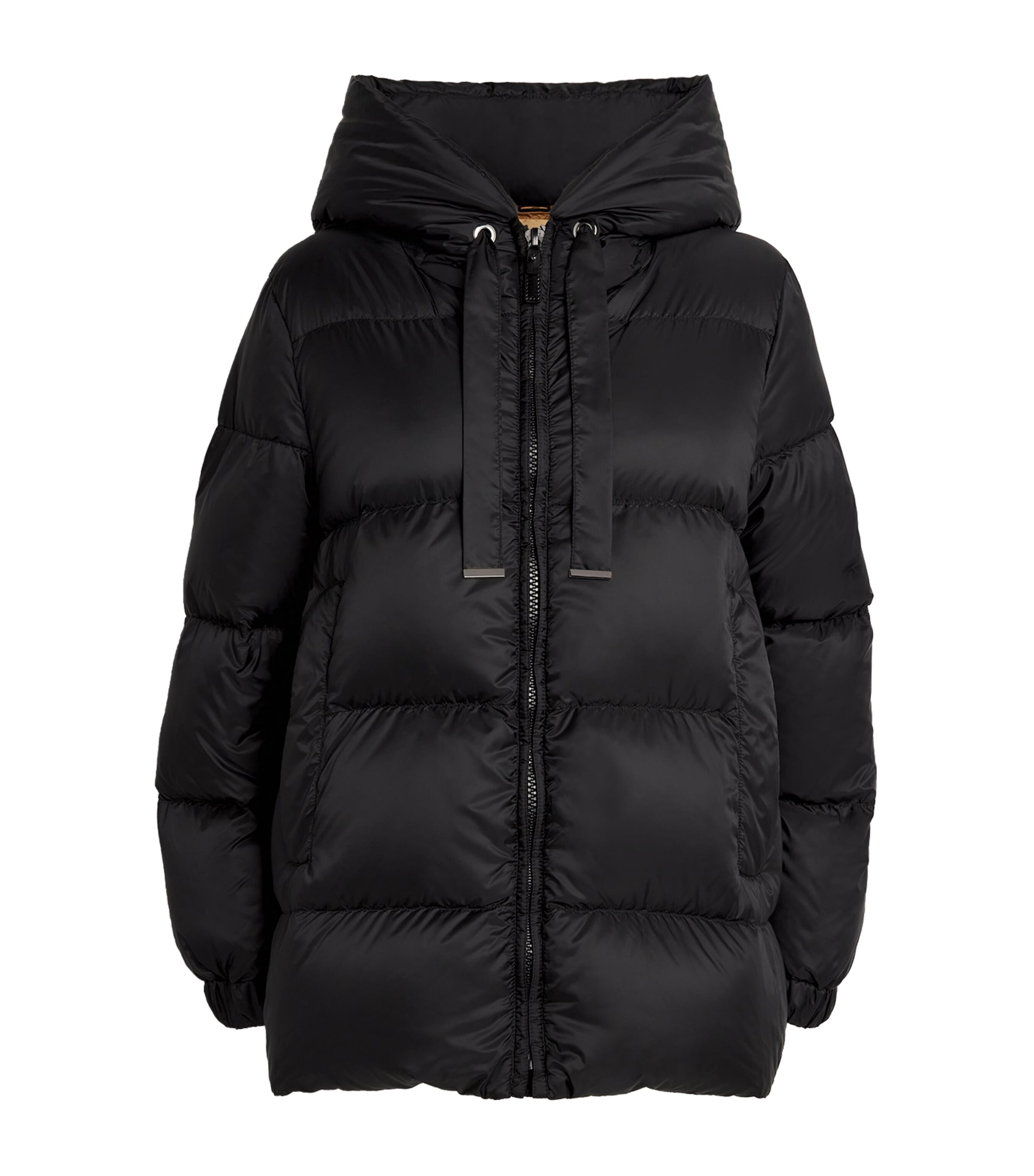 Max Mara Quilted Hooded Jacket In Black