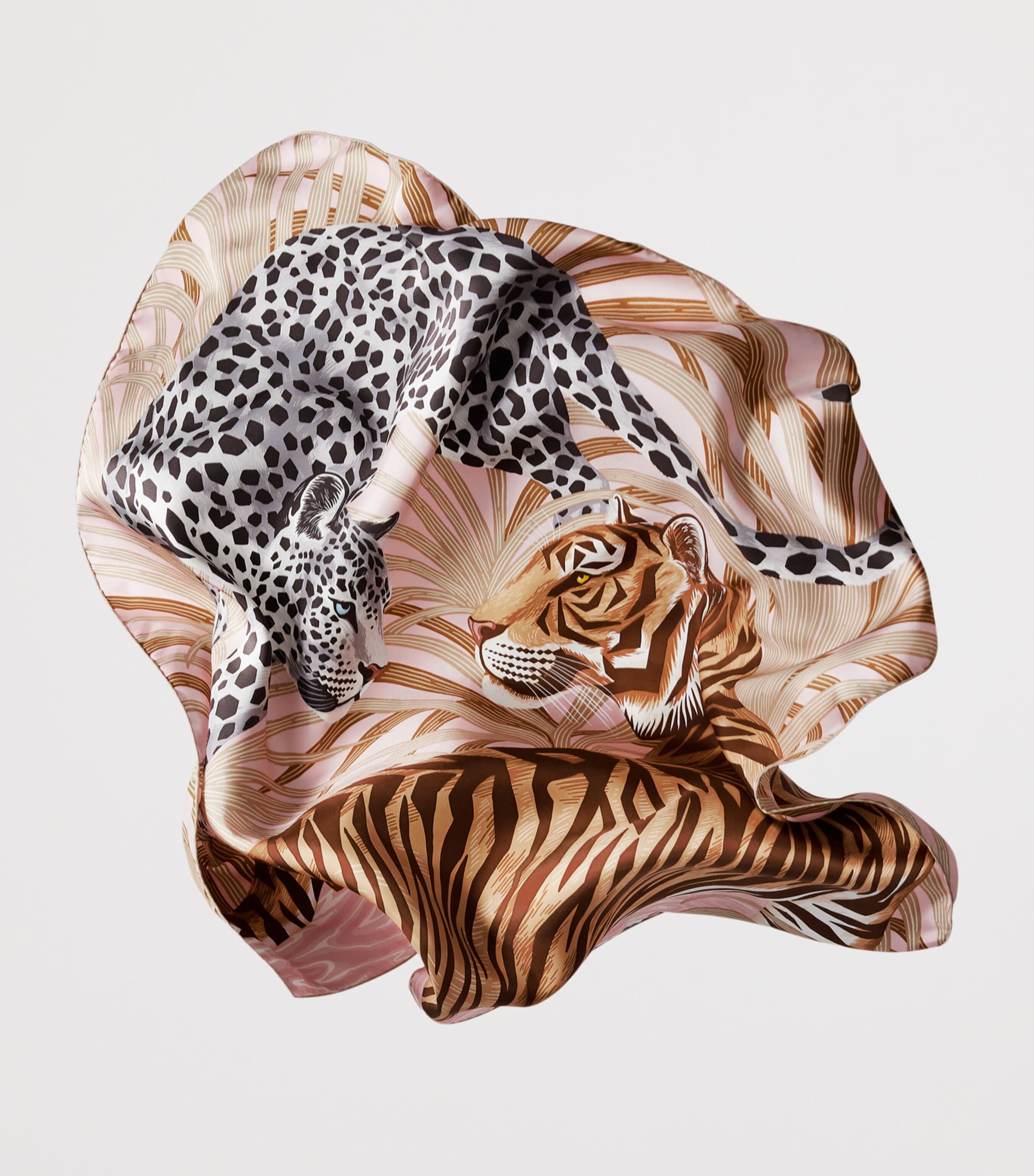 Cartier Silk Panthère and Tigre Square Scarf Pink Image 2
